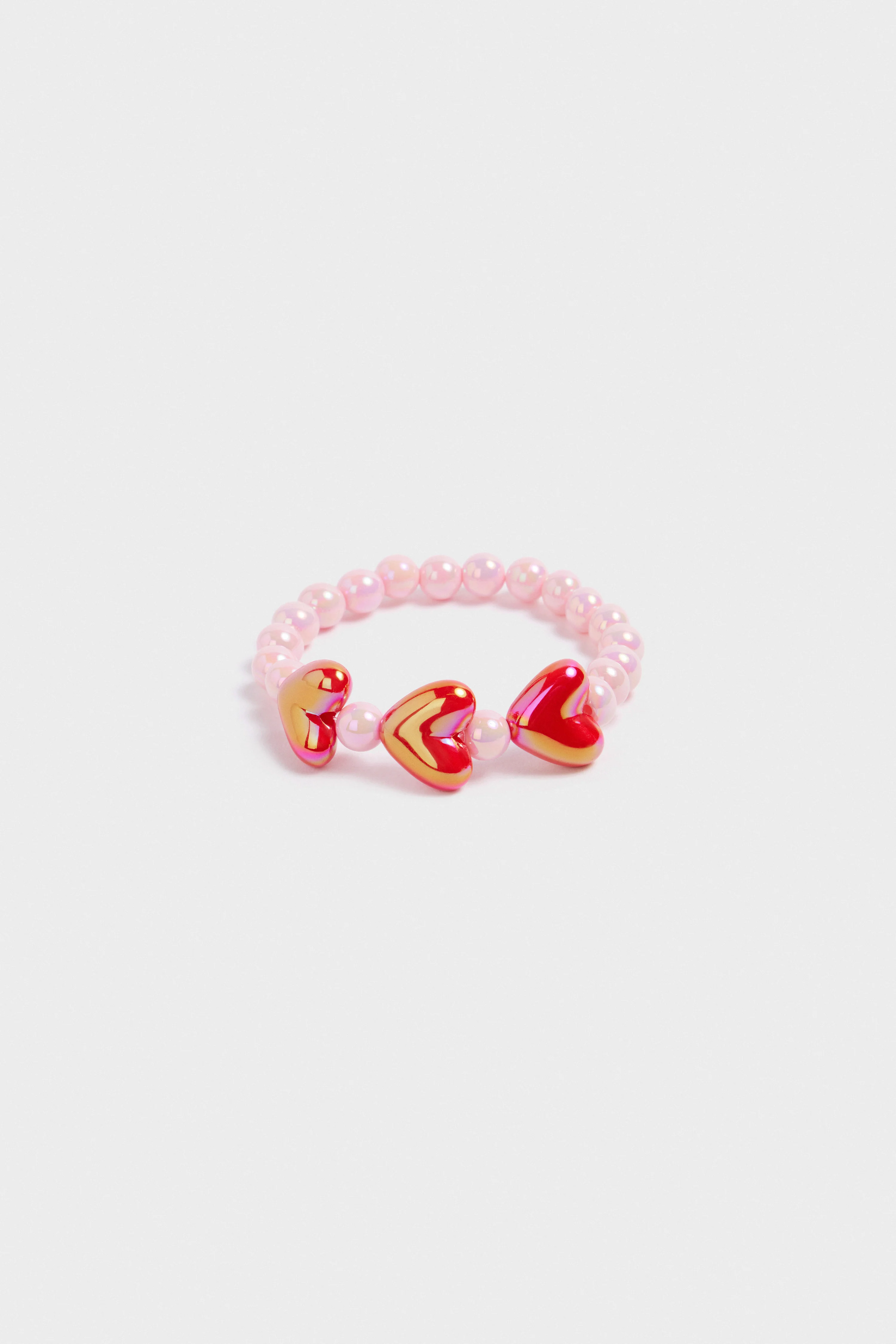 HEART-CHARM BEADED BRACELET - Image 4
