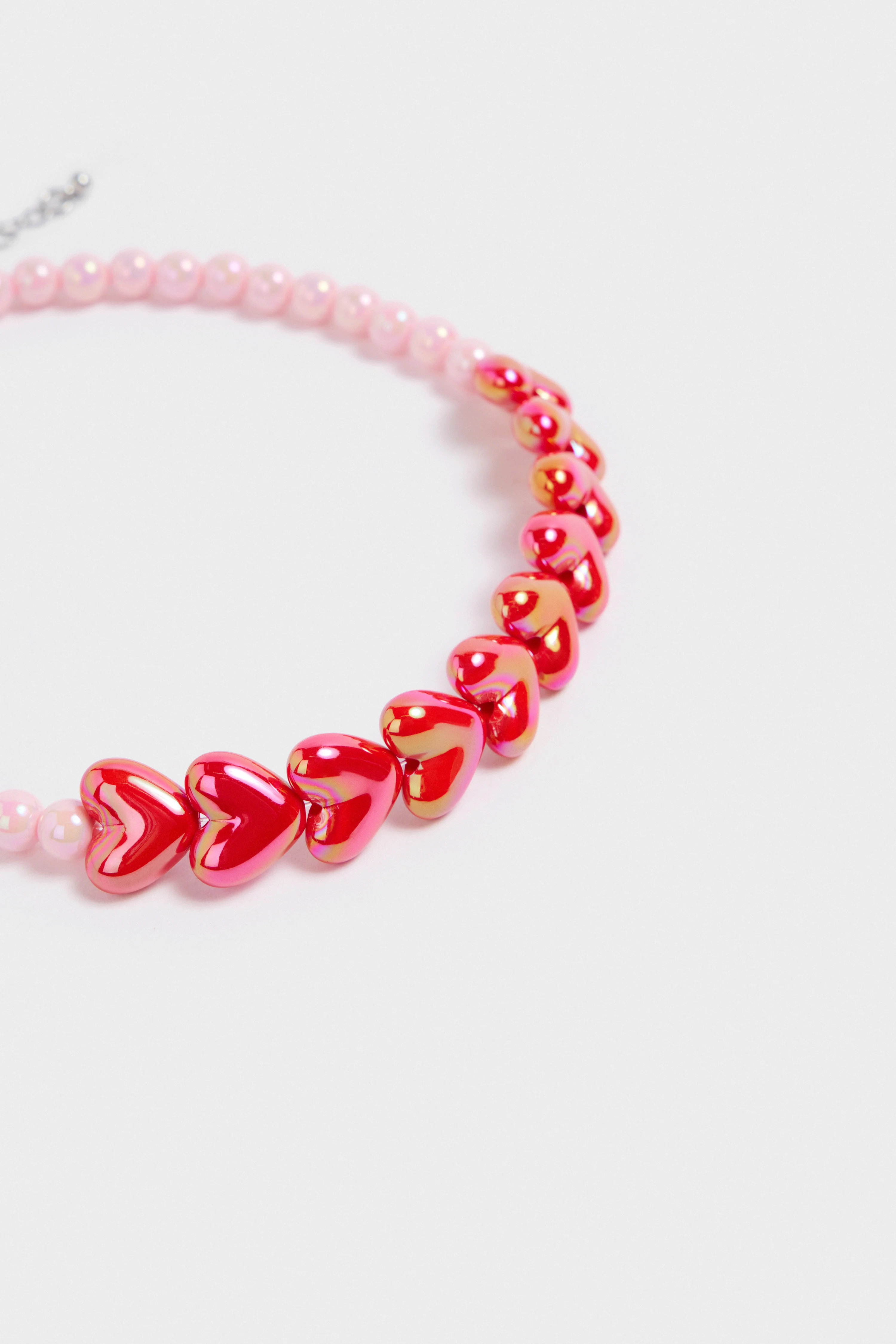 HEART-CHARM BEADED NECKLACE - Image 3