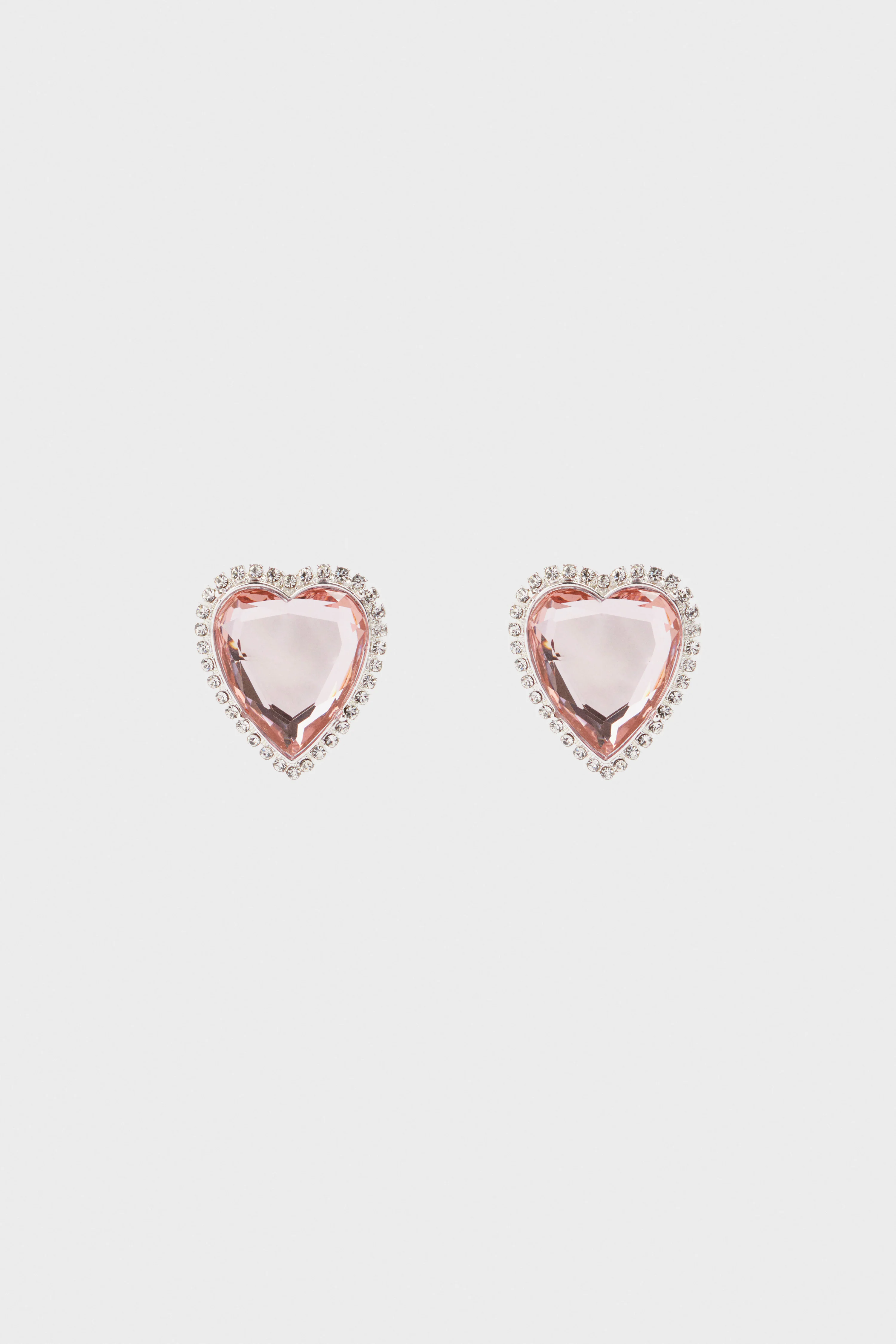 HEART-SHAPED RHINESTONE EARRINGS - Image 2