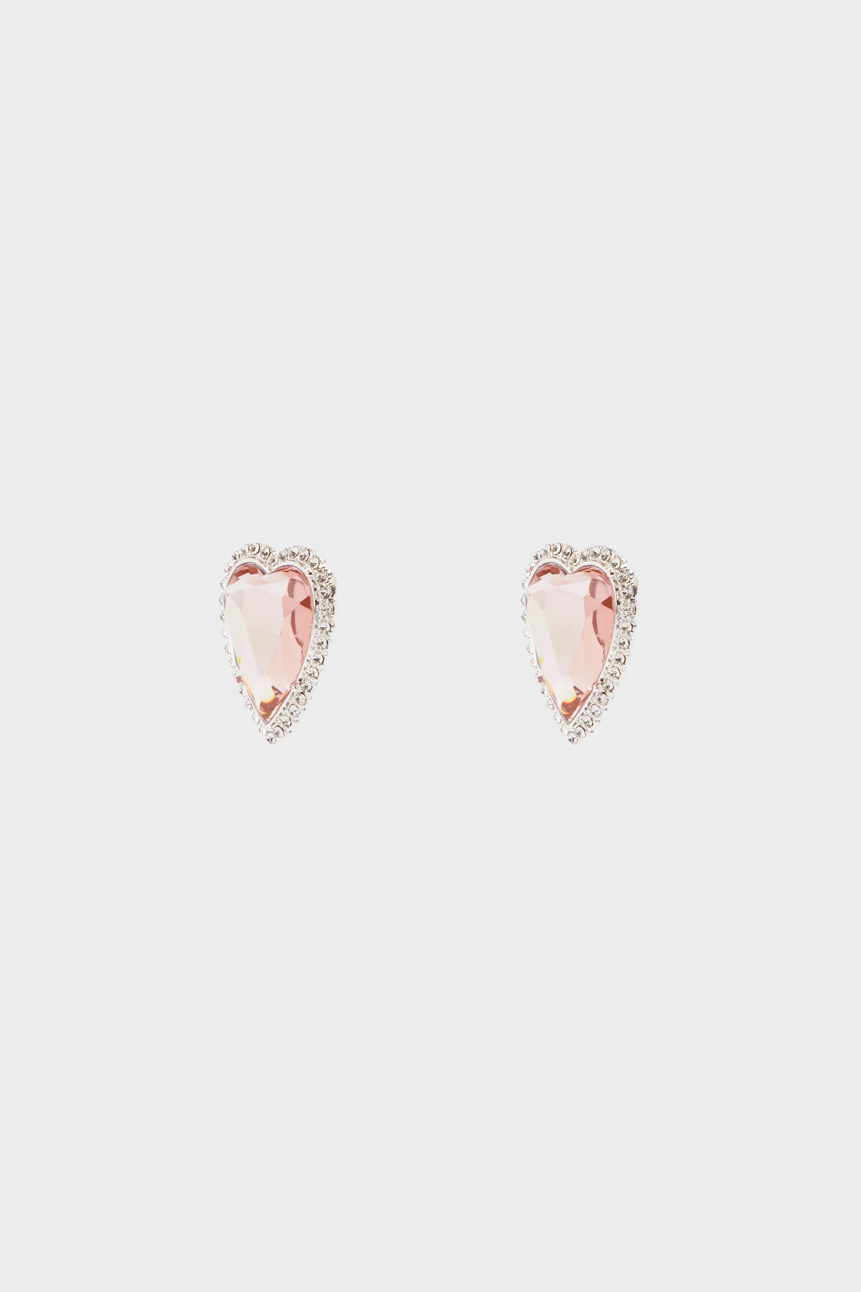 HEART-SHAPED RHINESTONE EARRINGS - Image 3