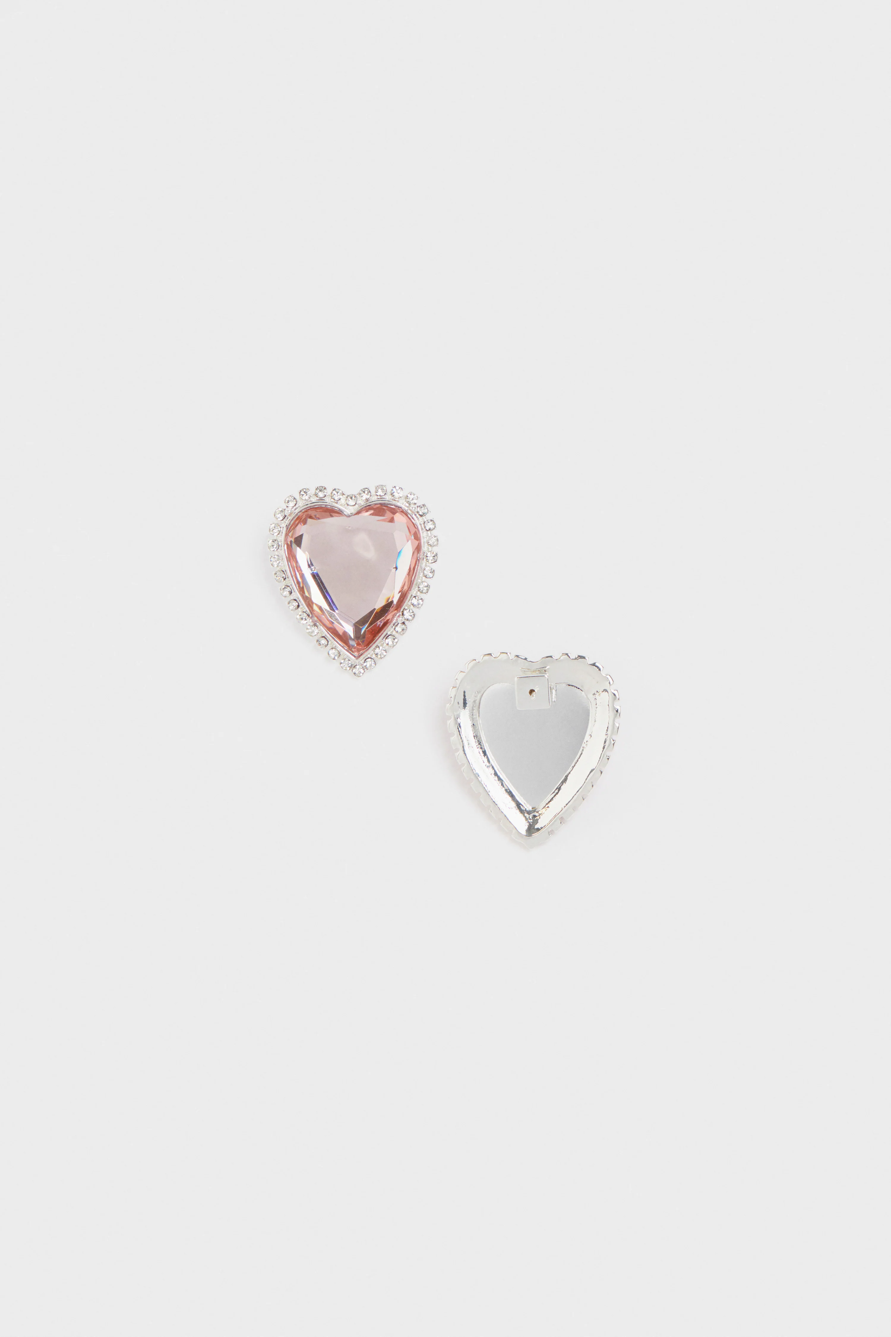 HEART-SHAPED RHINESTONE EARRINGS - Image 4