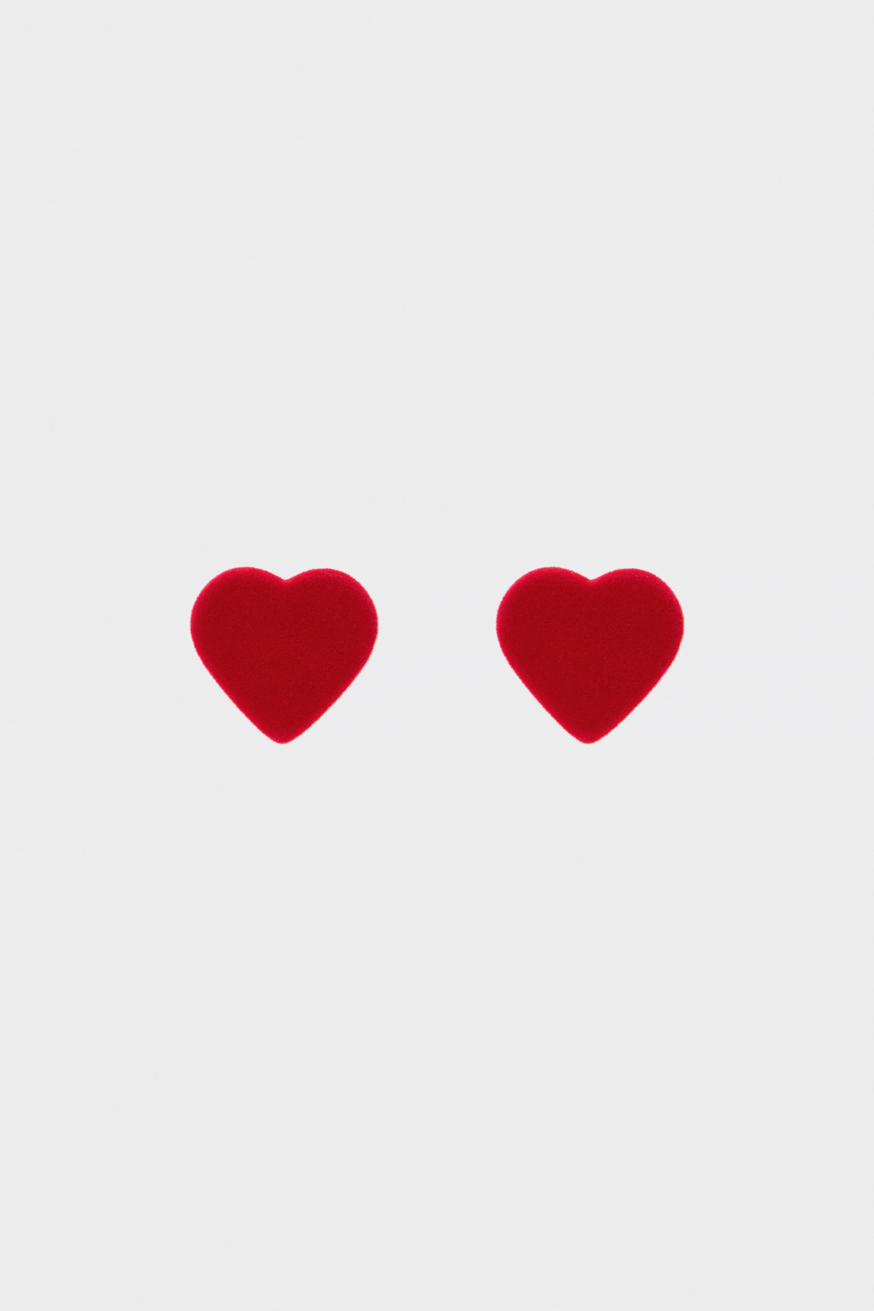 HEART-SHAPED VELVET EARRINGS - Image 2
