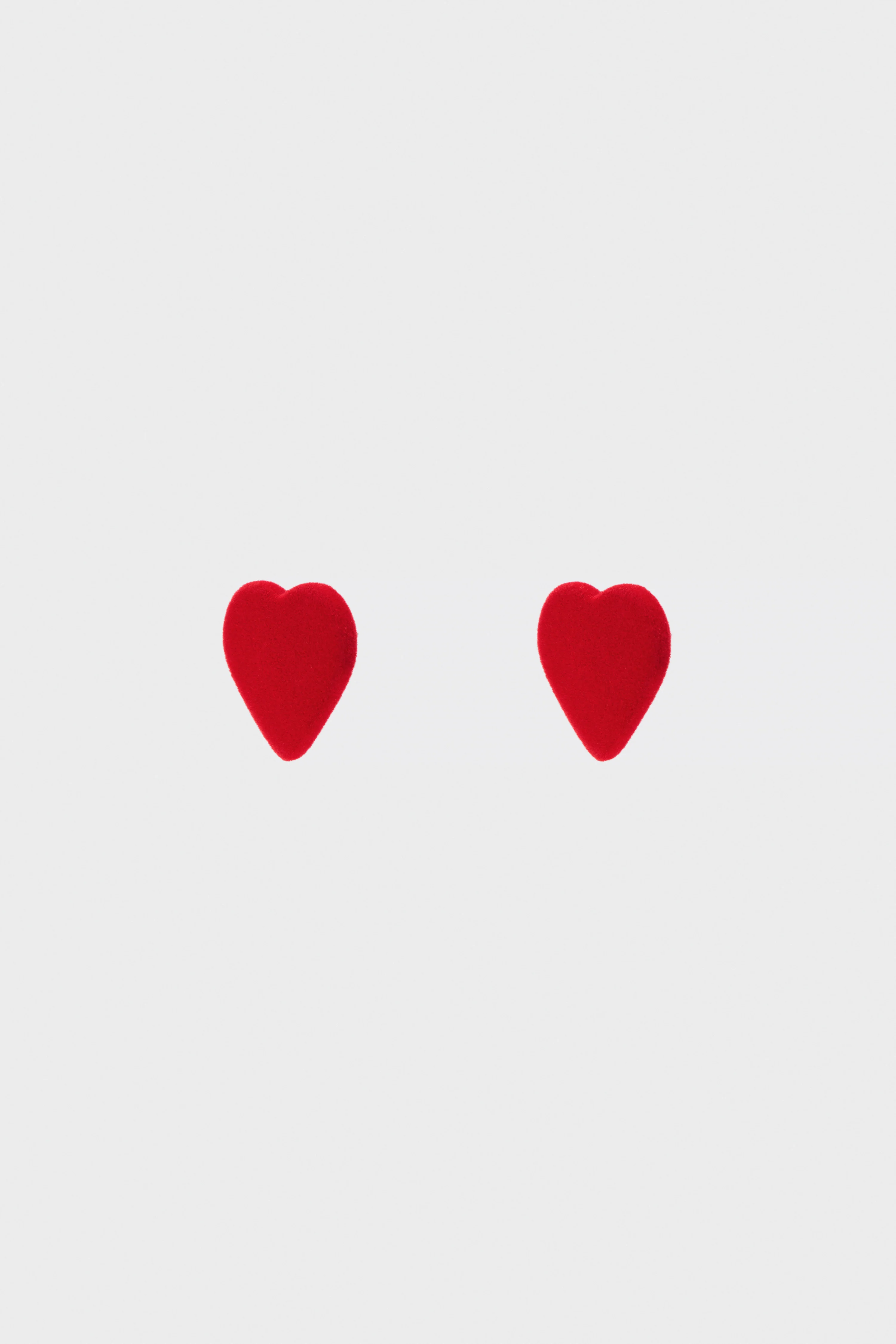 HEART-SHAPED VELVET EARRINGS - Image 3