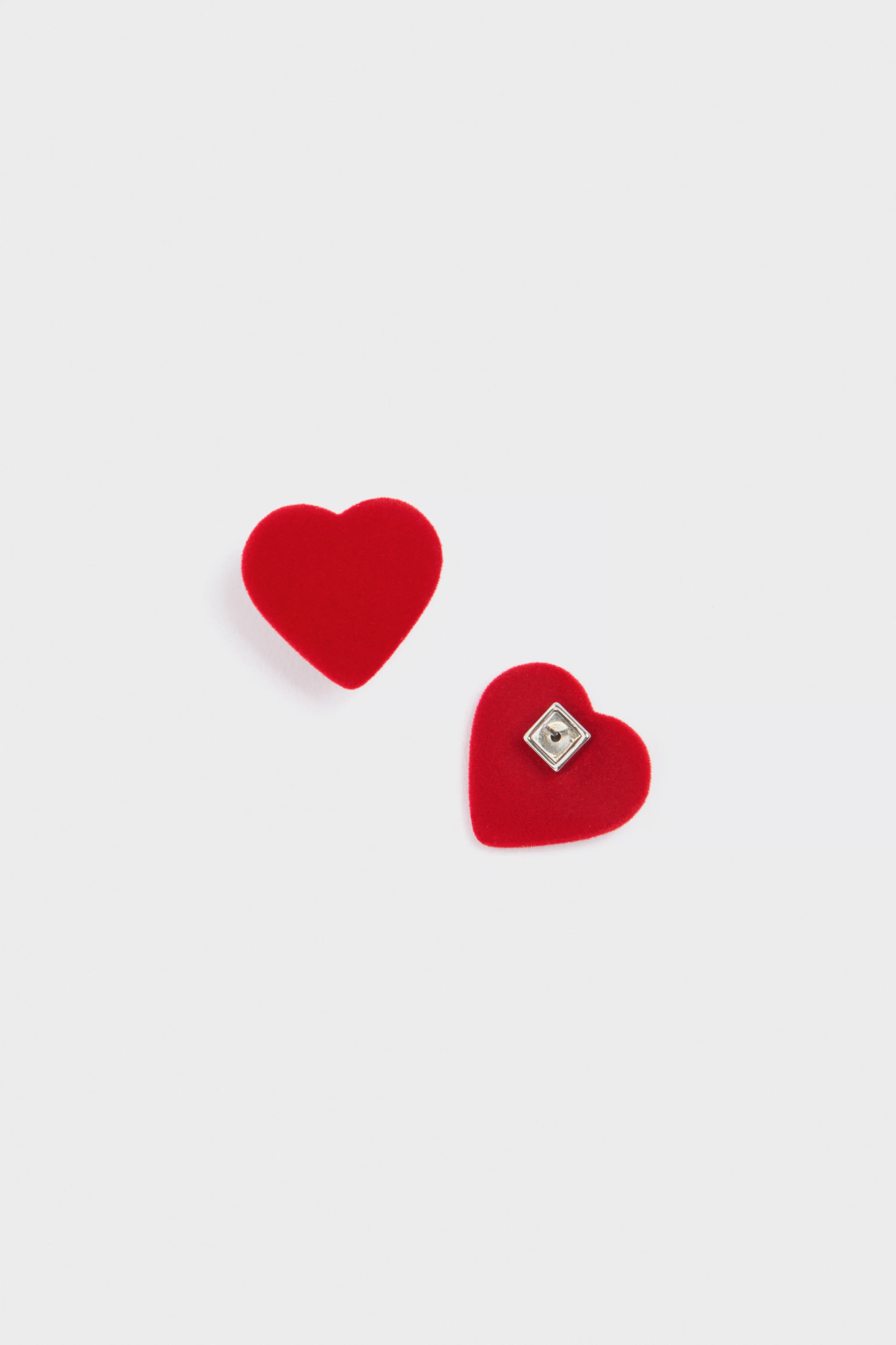 HEART-SHAPED VELVET EARRINGS - Image 4
