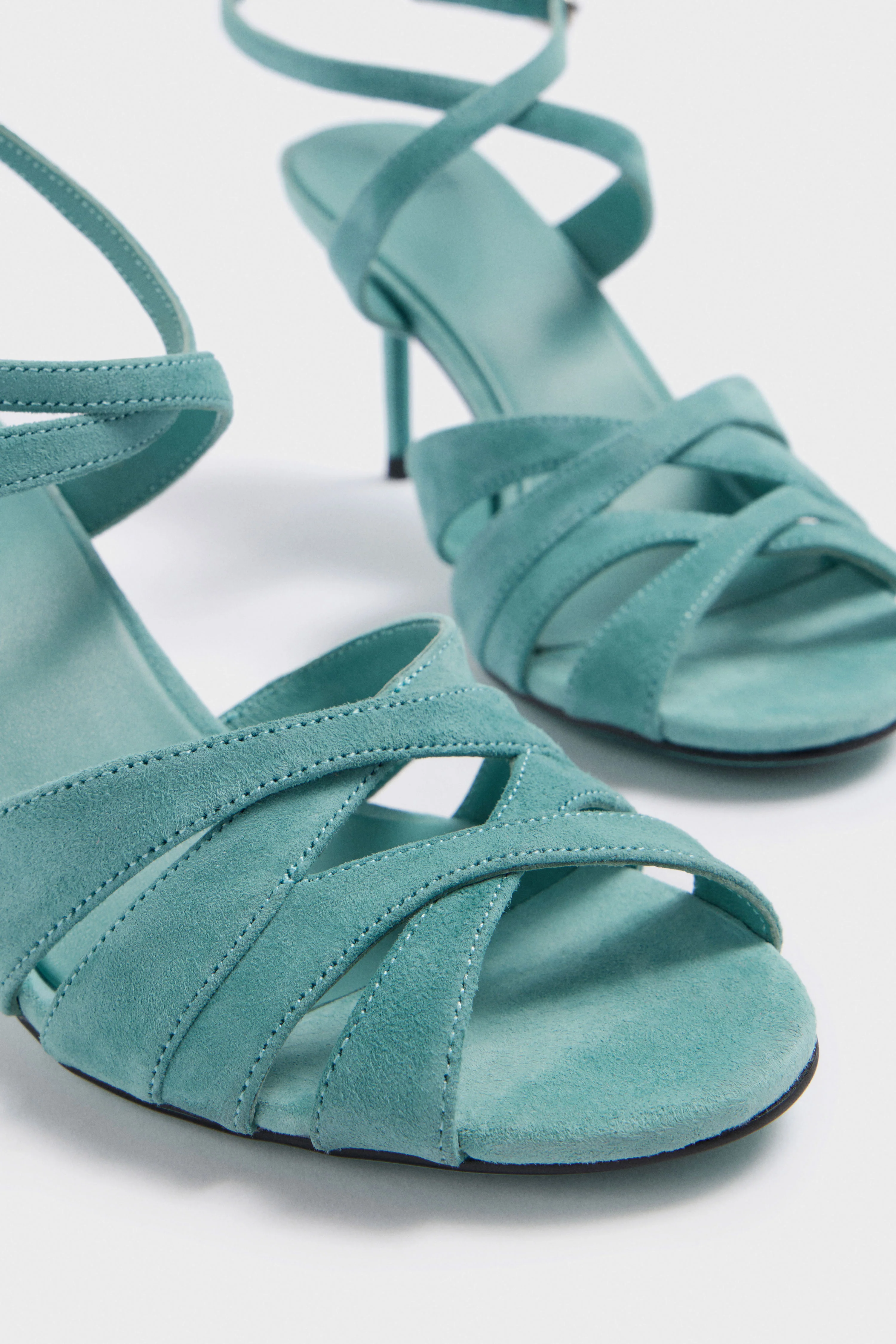 HEELED LEATHER SANDALS - Image 3