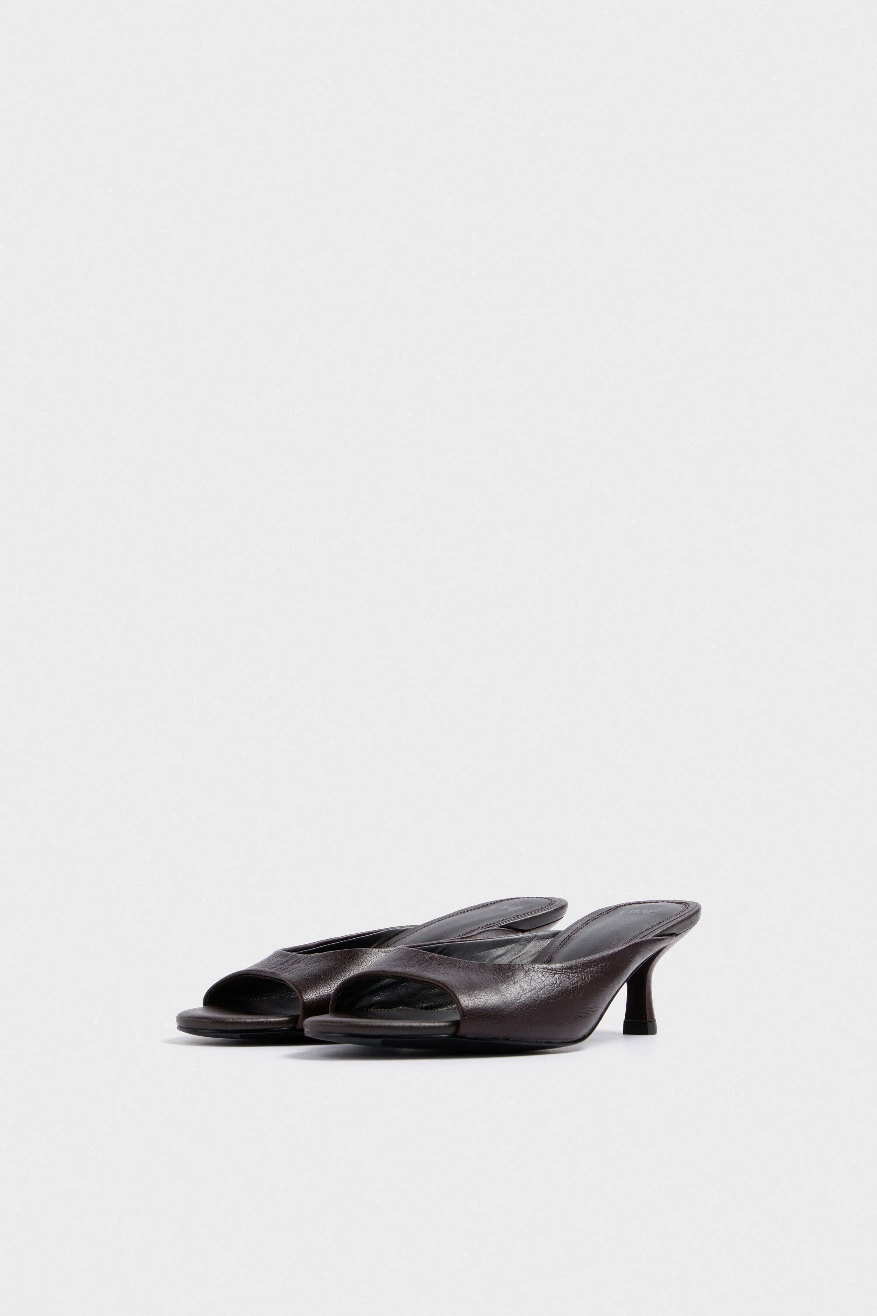 HEELED LEATHER SANDALS
