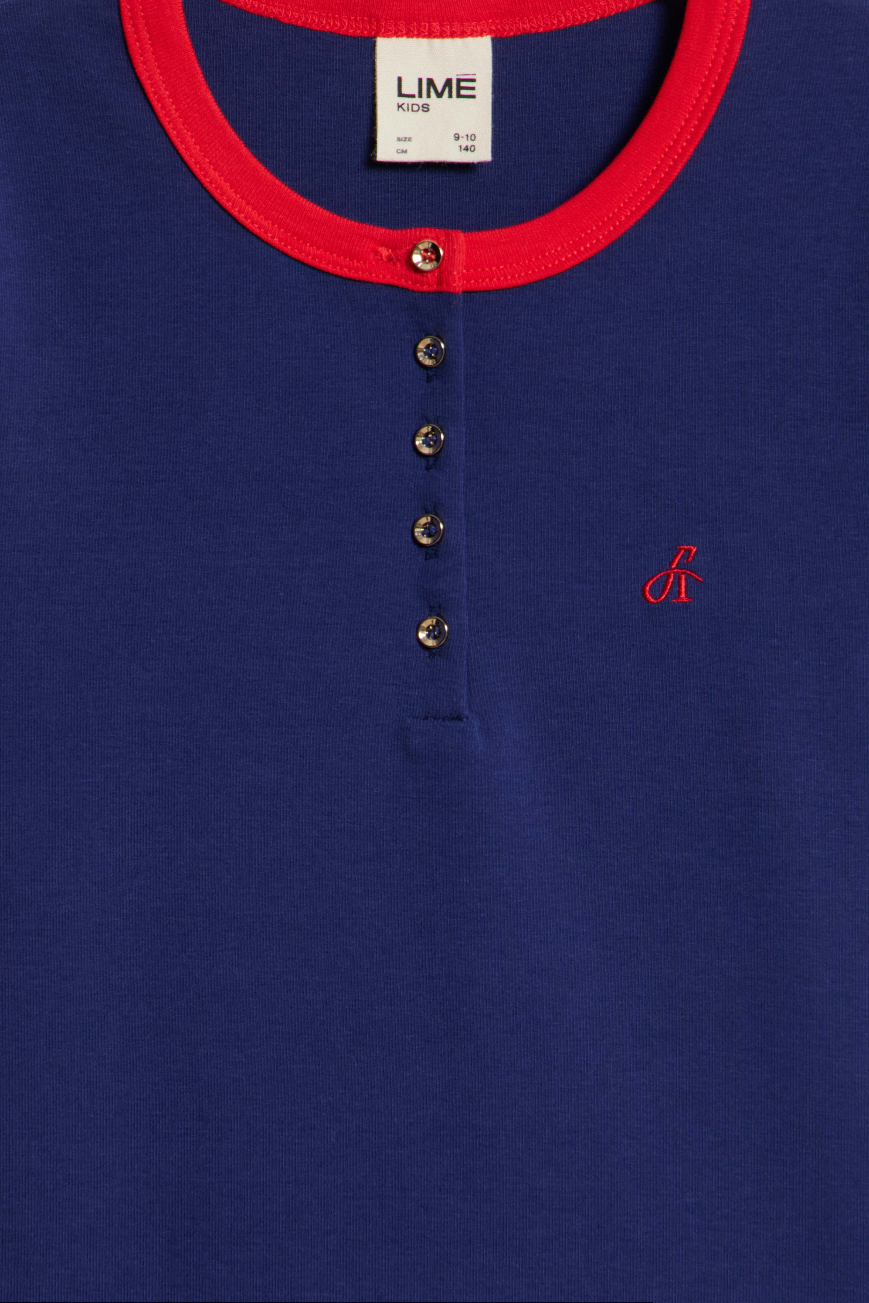 HENLEY-STYLE JERSEY T-SHIRT - Image 3
