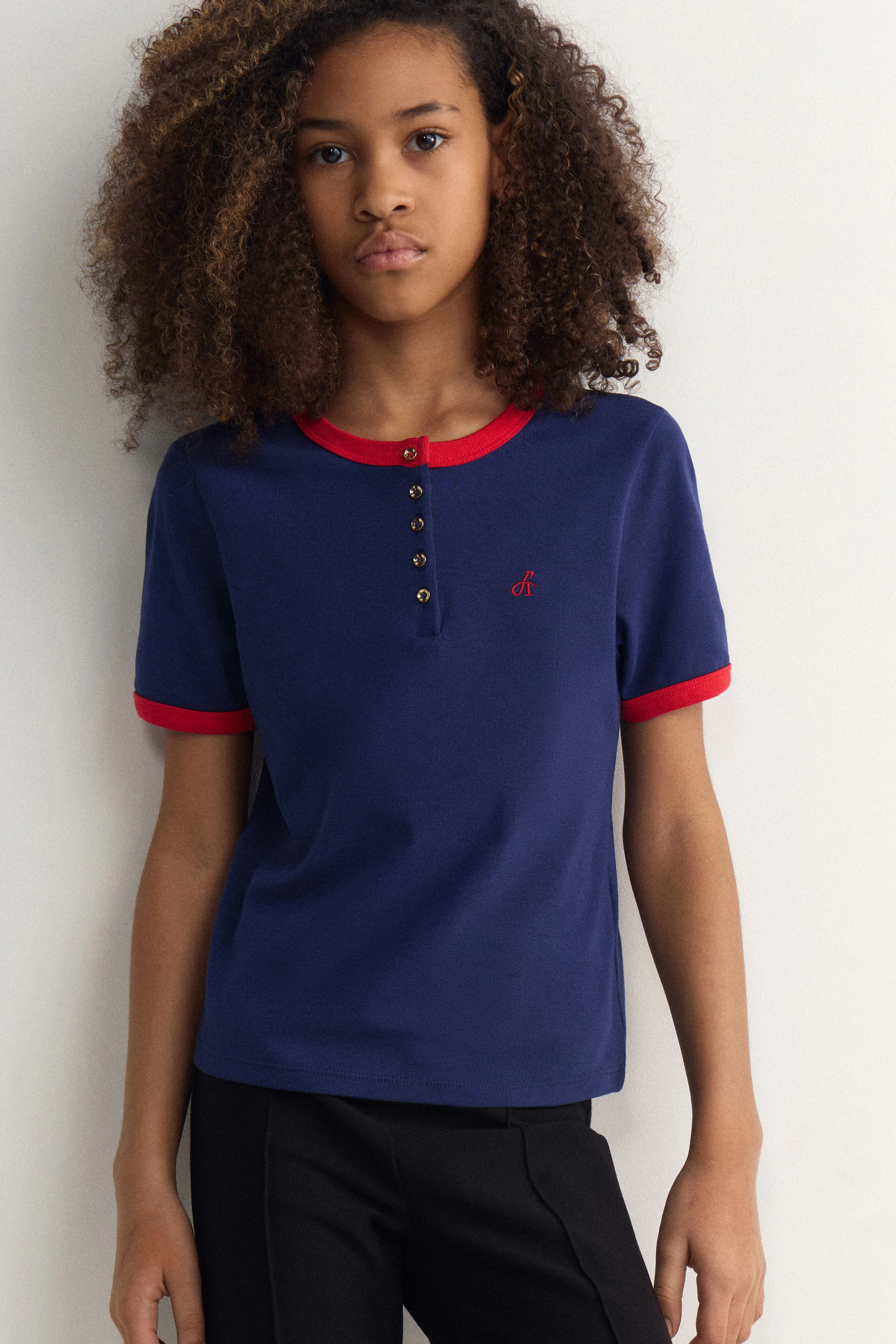 HENLEY-STYLE JERSEY T-SHIRT - Image 4