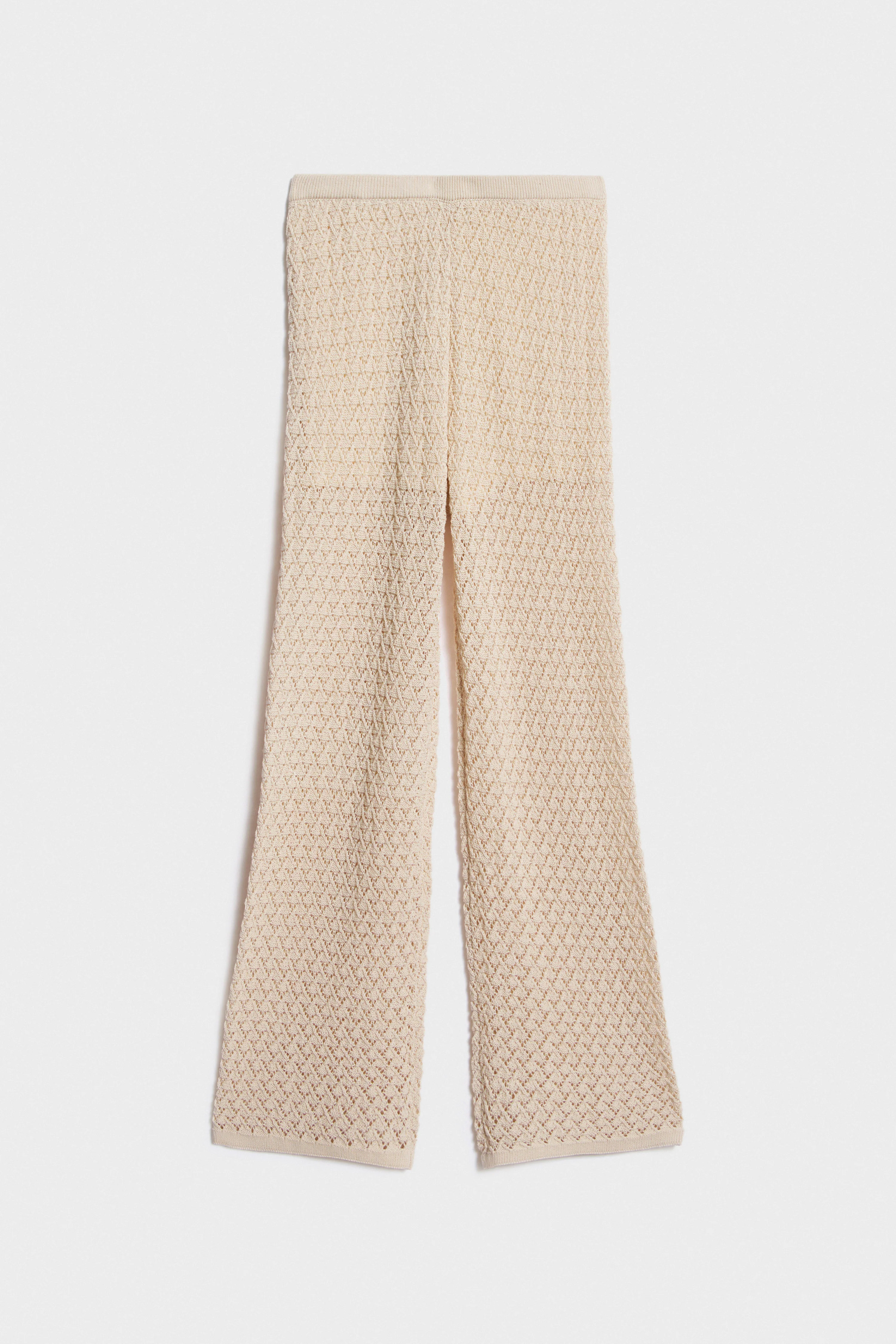 HOLE-KNIT COTTON BLEND TROUSERS - Image 4