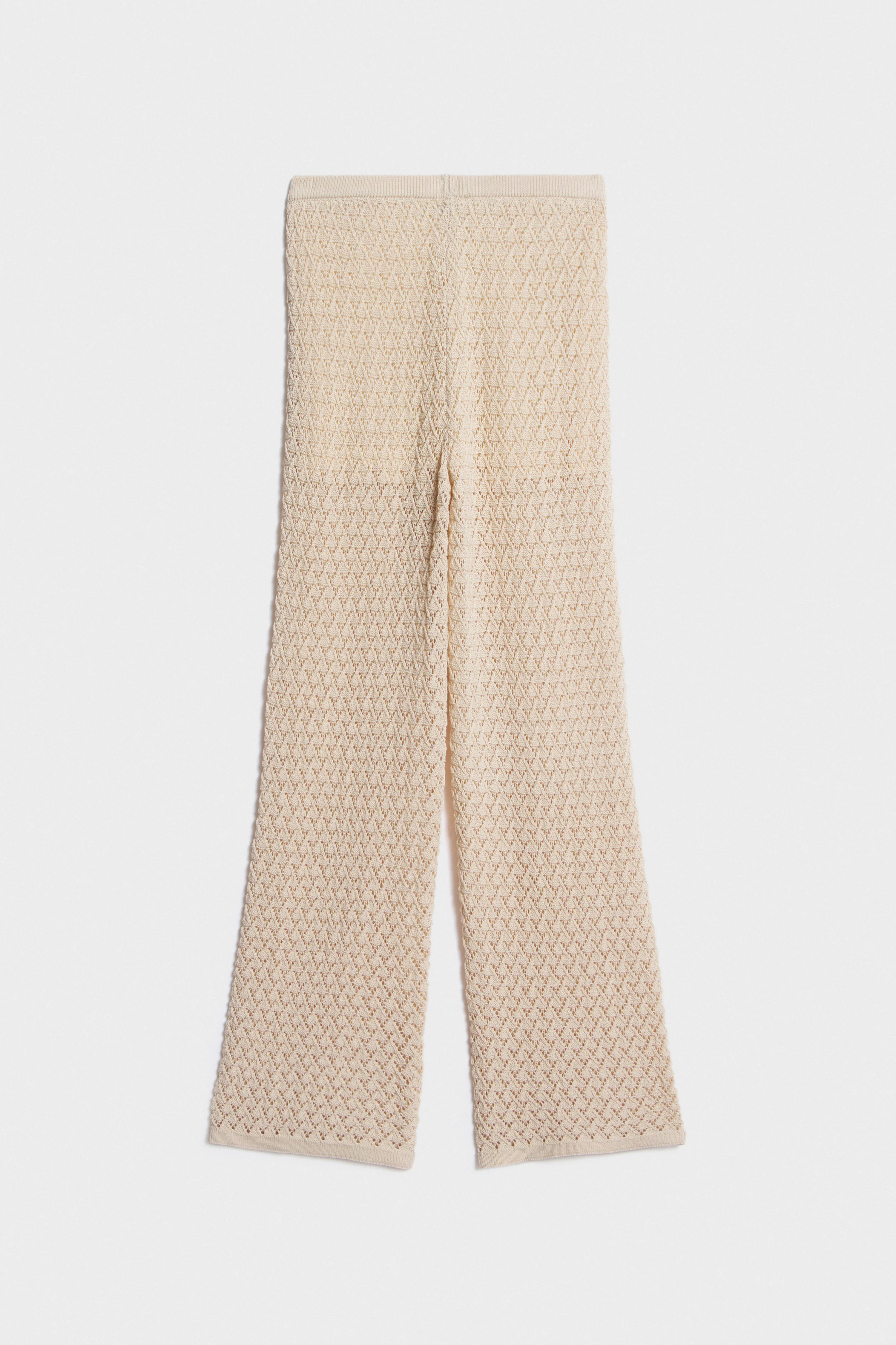 HOLE-KNIT COTTON BLEND TROUSERS - Image 5