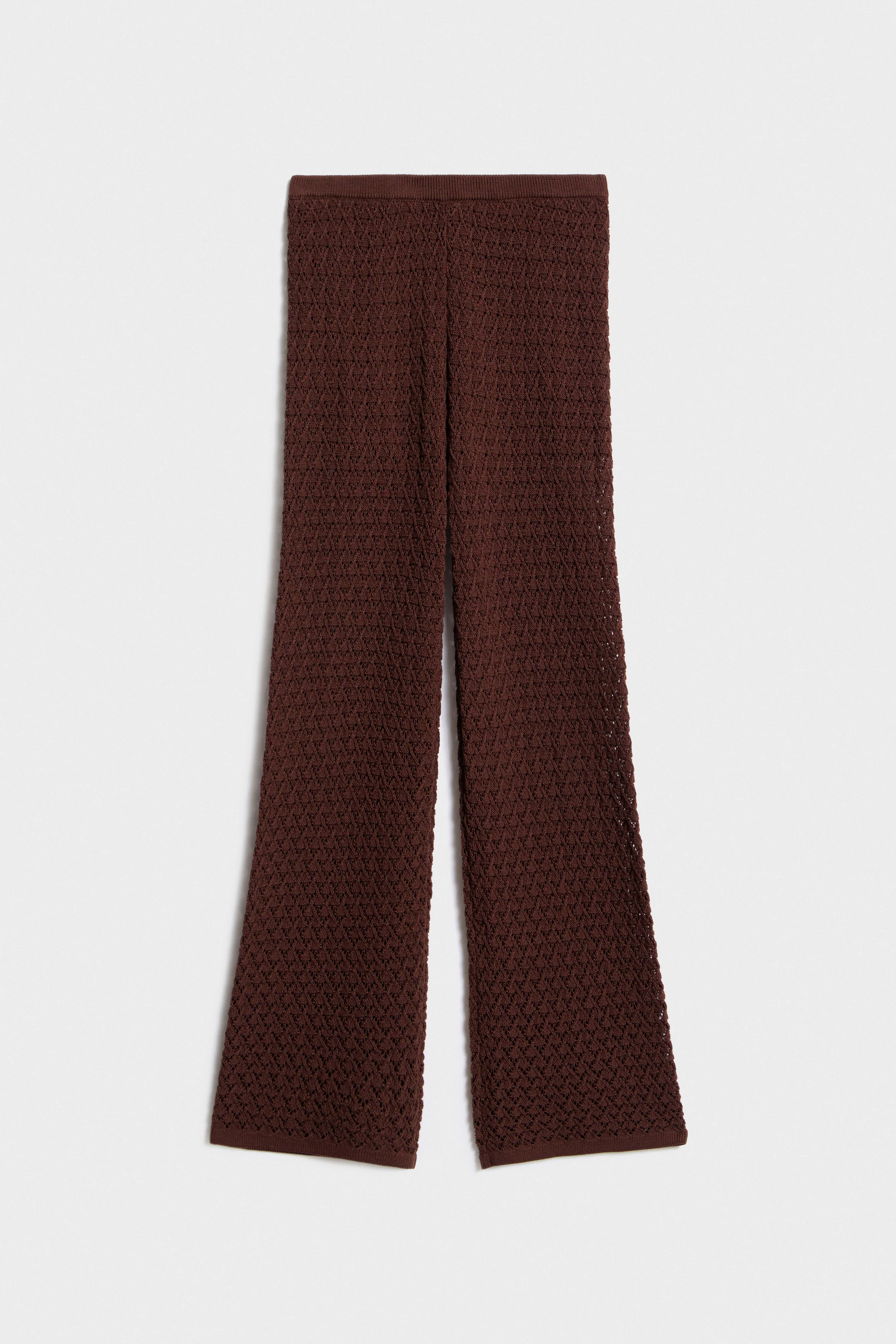HOLE-KNIT COTTON BLEND TROUSERS - Image 4