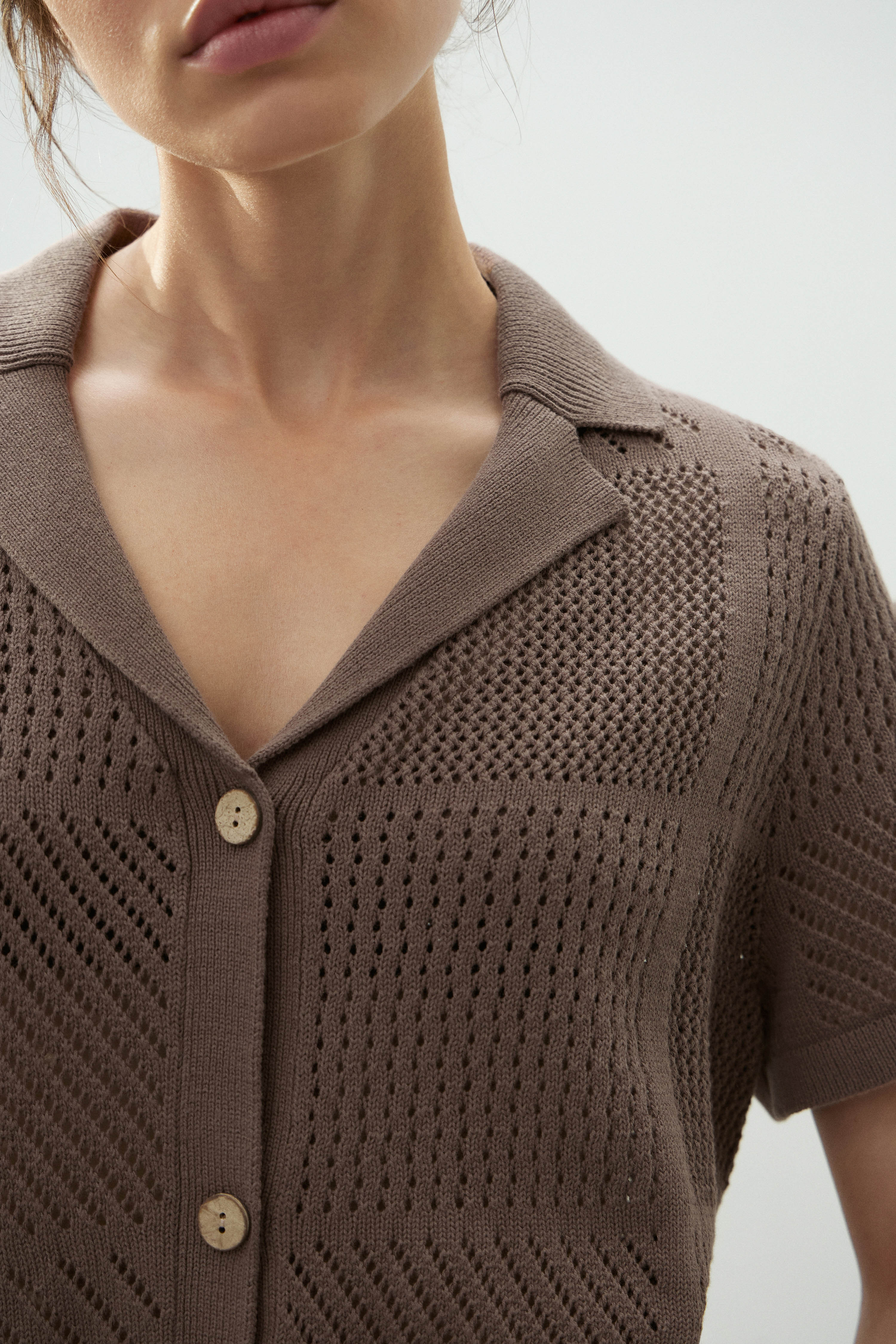HOLE-KNIT COTTON CARDIGAN - Image 2
