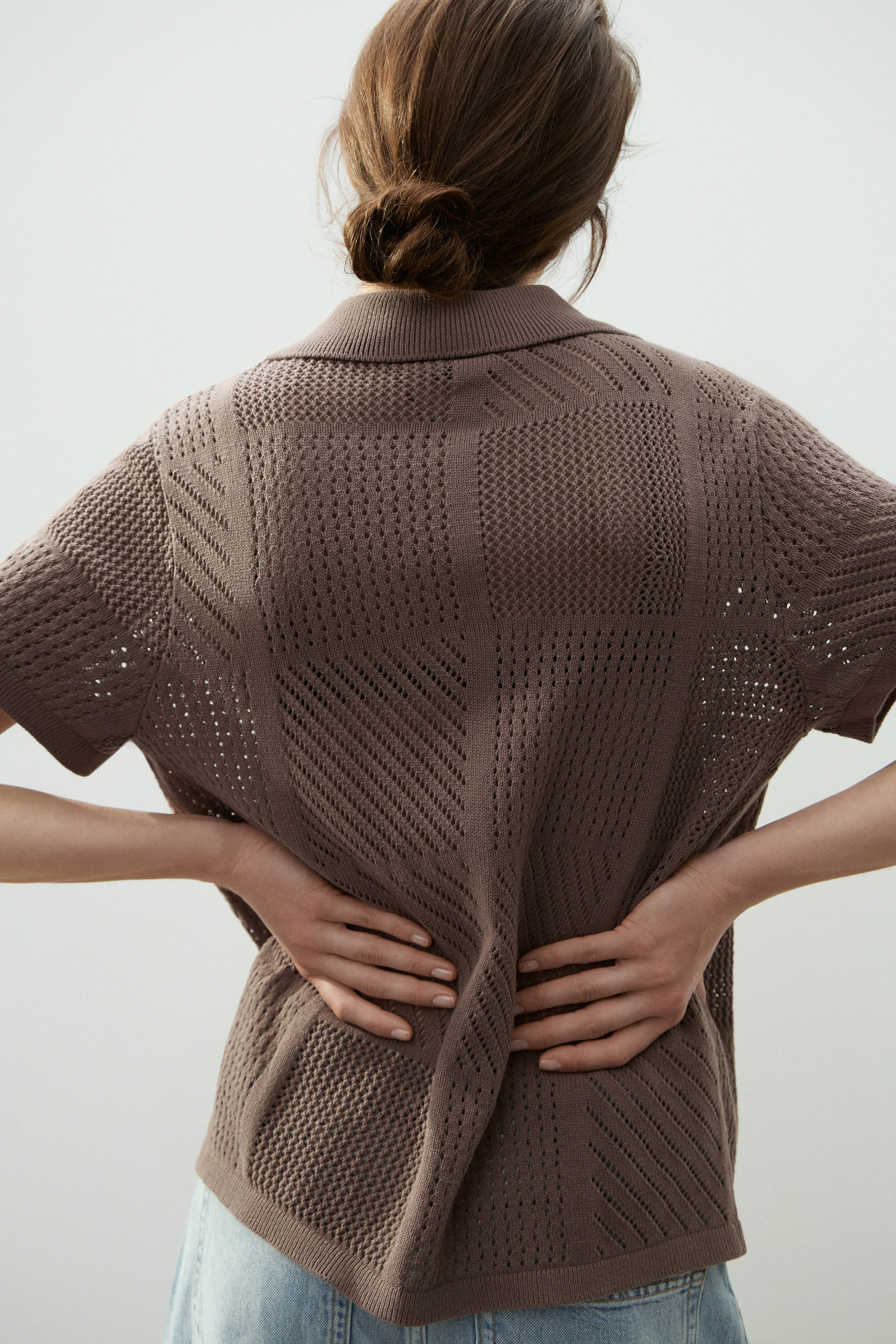 HOLE-KNIT COTTON CARDIGAN - Image 3