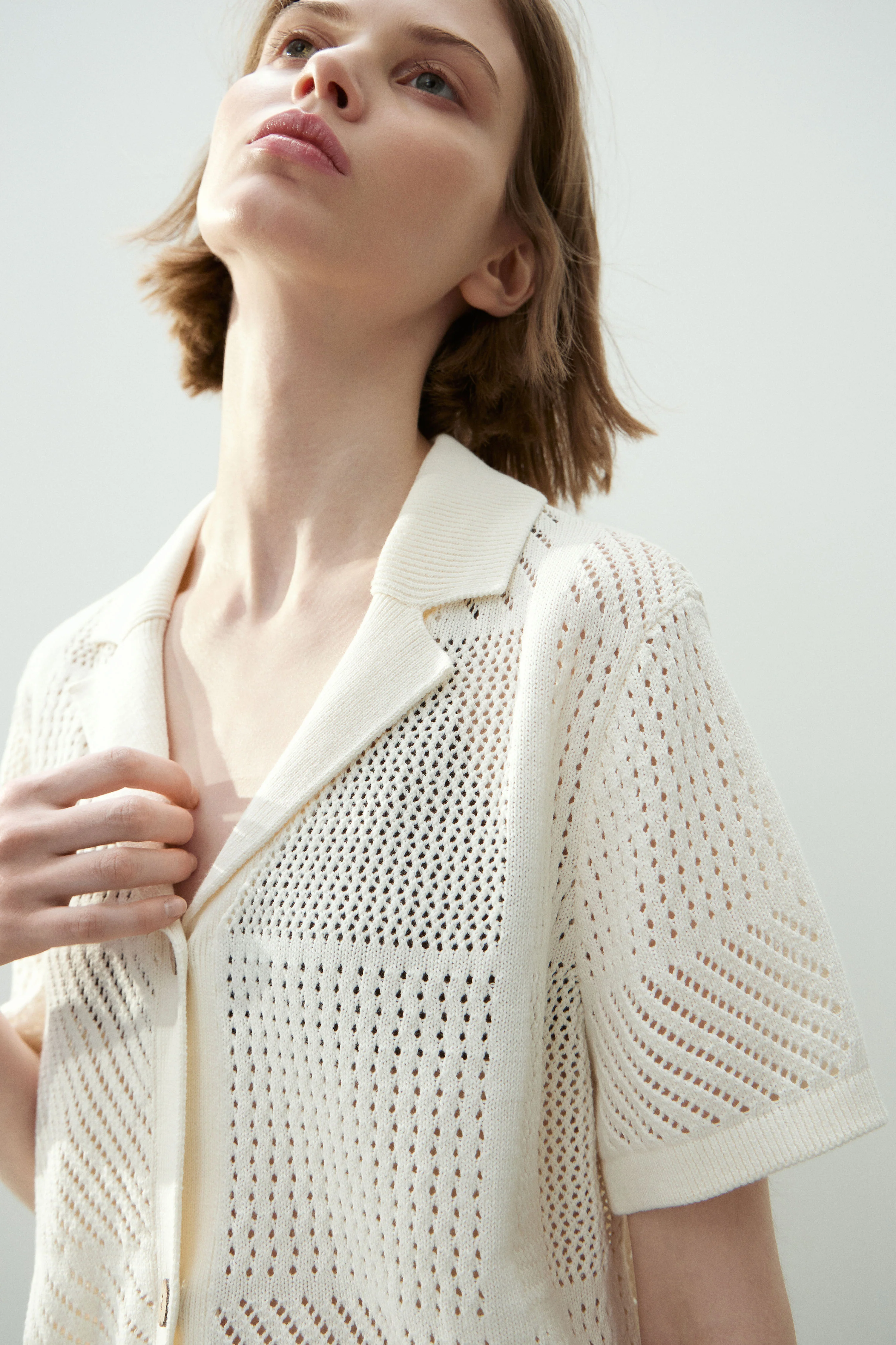 HOLE-KNIT COTTON CARDIGAN - Image 2