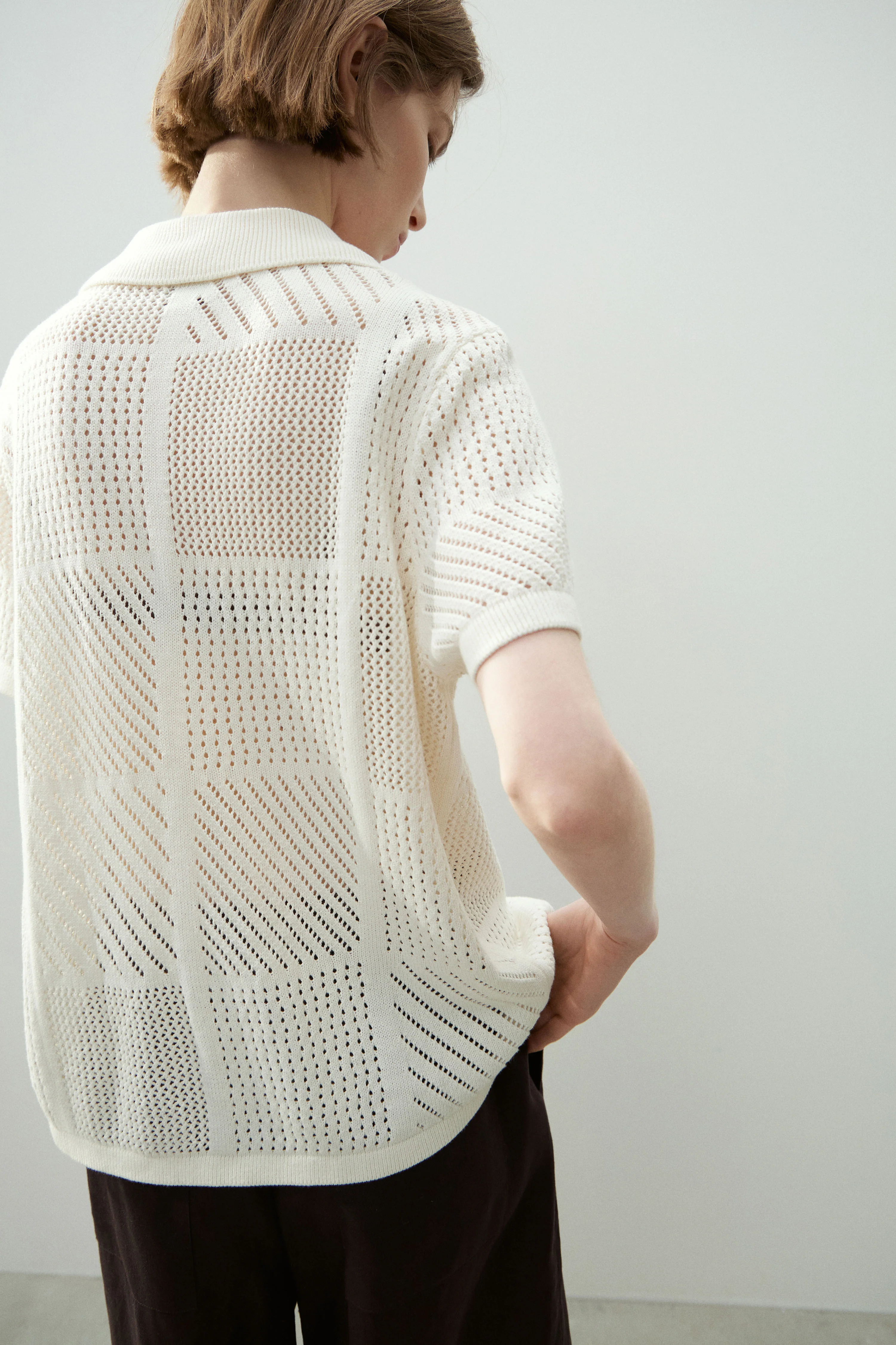 HOLE-KNIT COTTON CARDIGAN - Image 3