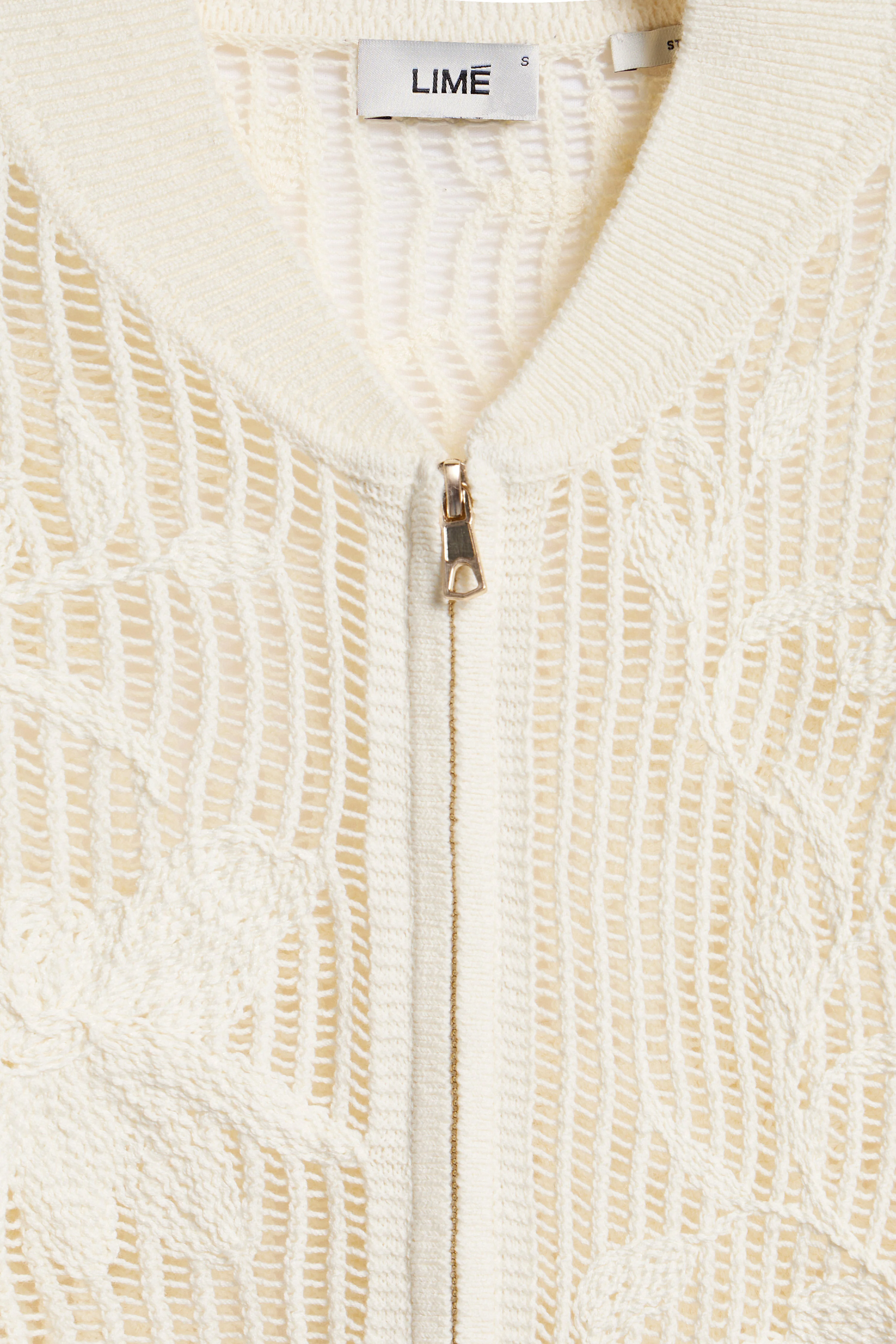 HOLE-KNIT EMBROIDERY-DETAIL COTTON CARDIGAN - Image 7