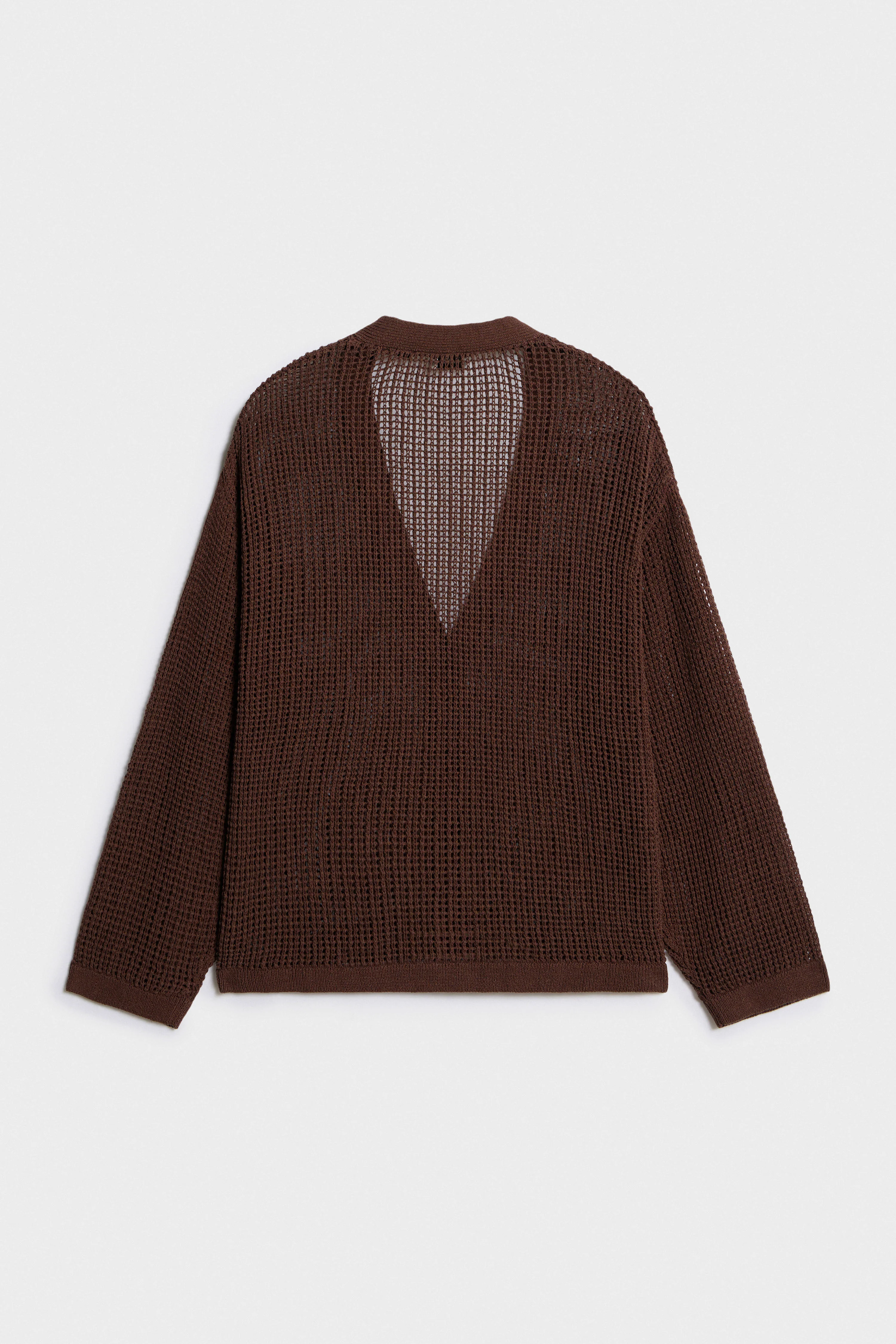 HOLE-KNIT COTTON-LINEN CARDIGAN - Image 2