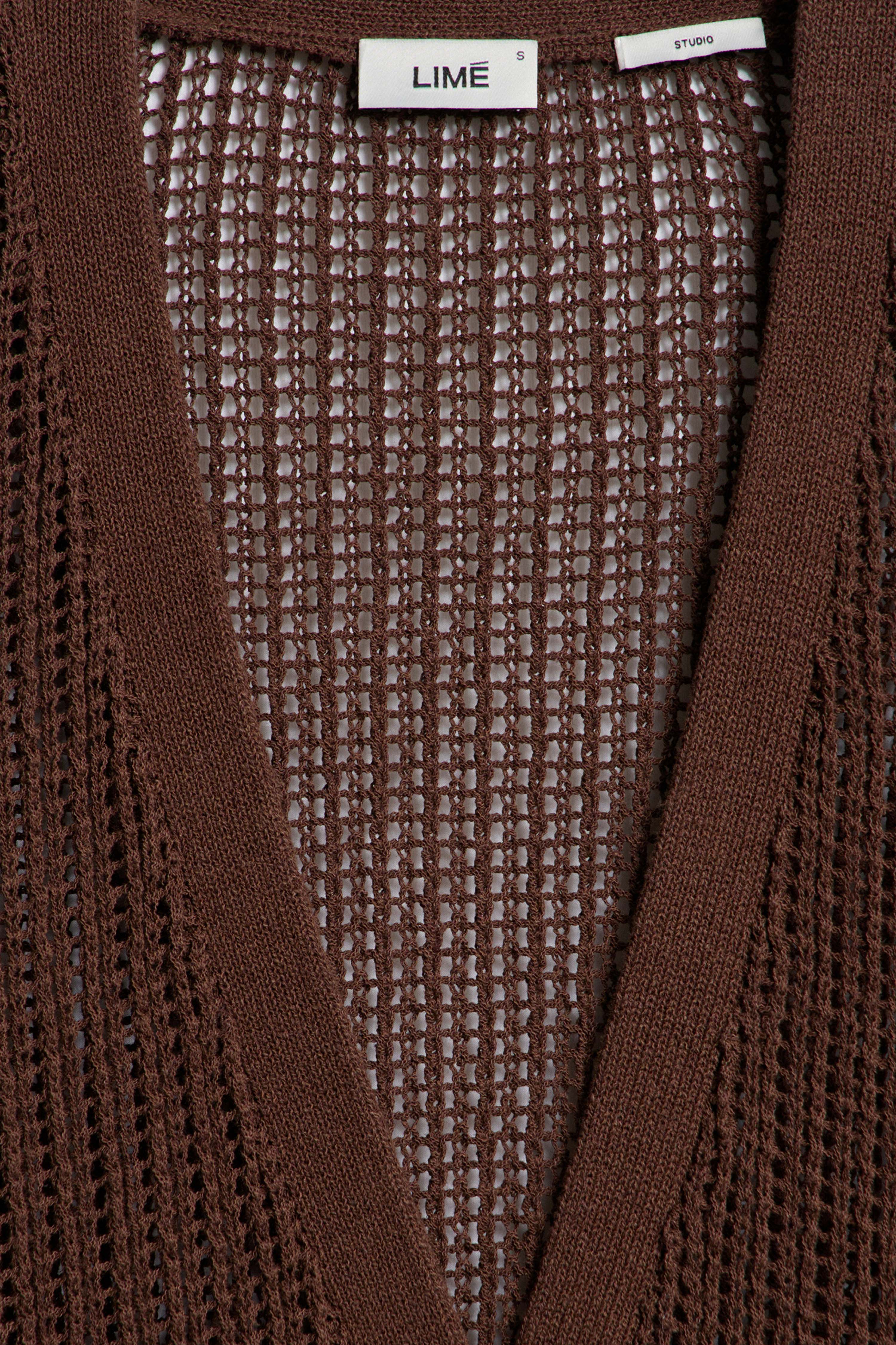 HOLE-KNIT COTTON-LINEN CARDIGAN - Image 3