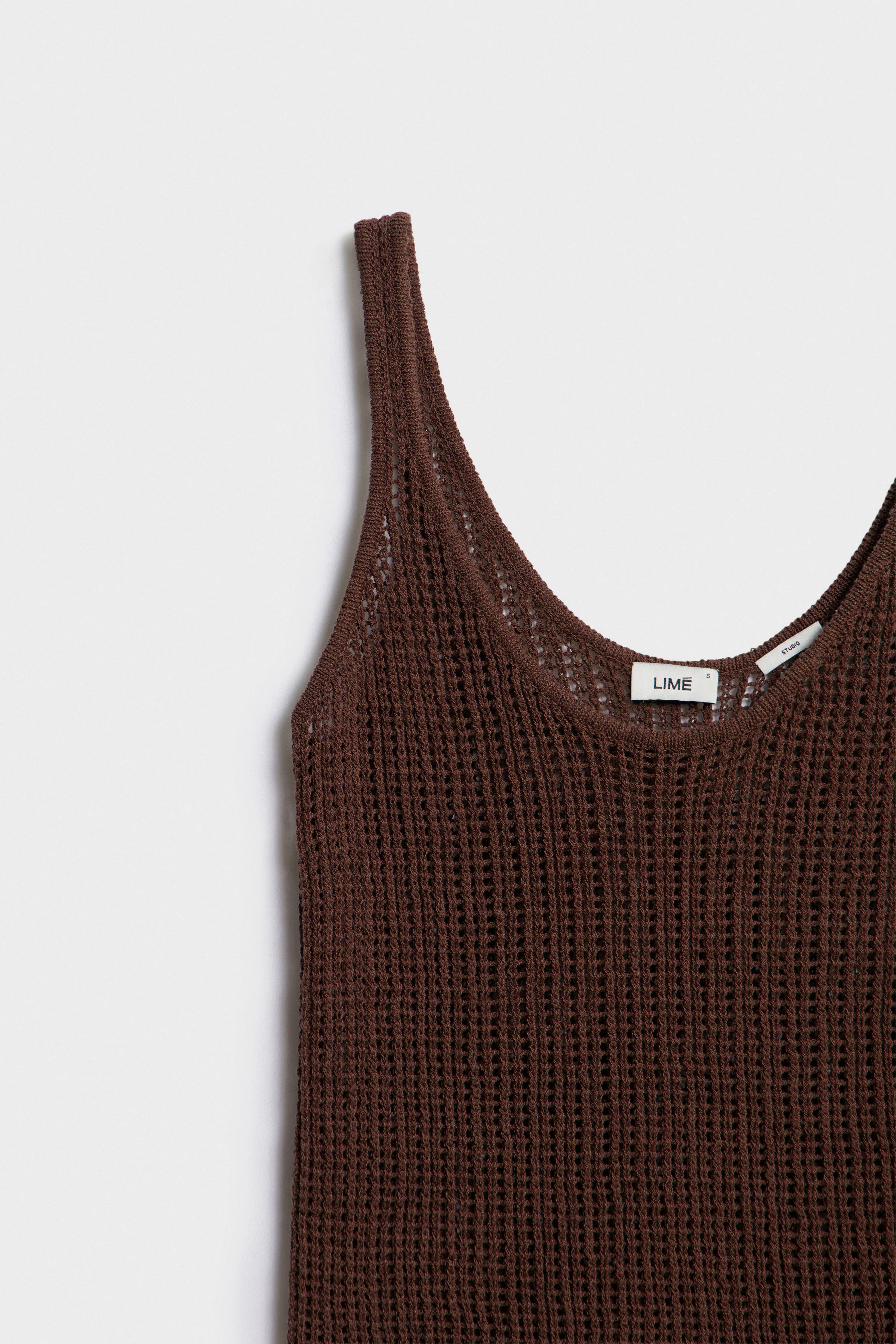 HOLE-KNIT COTTON-LINEN TOP - Image 6