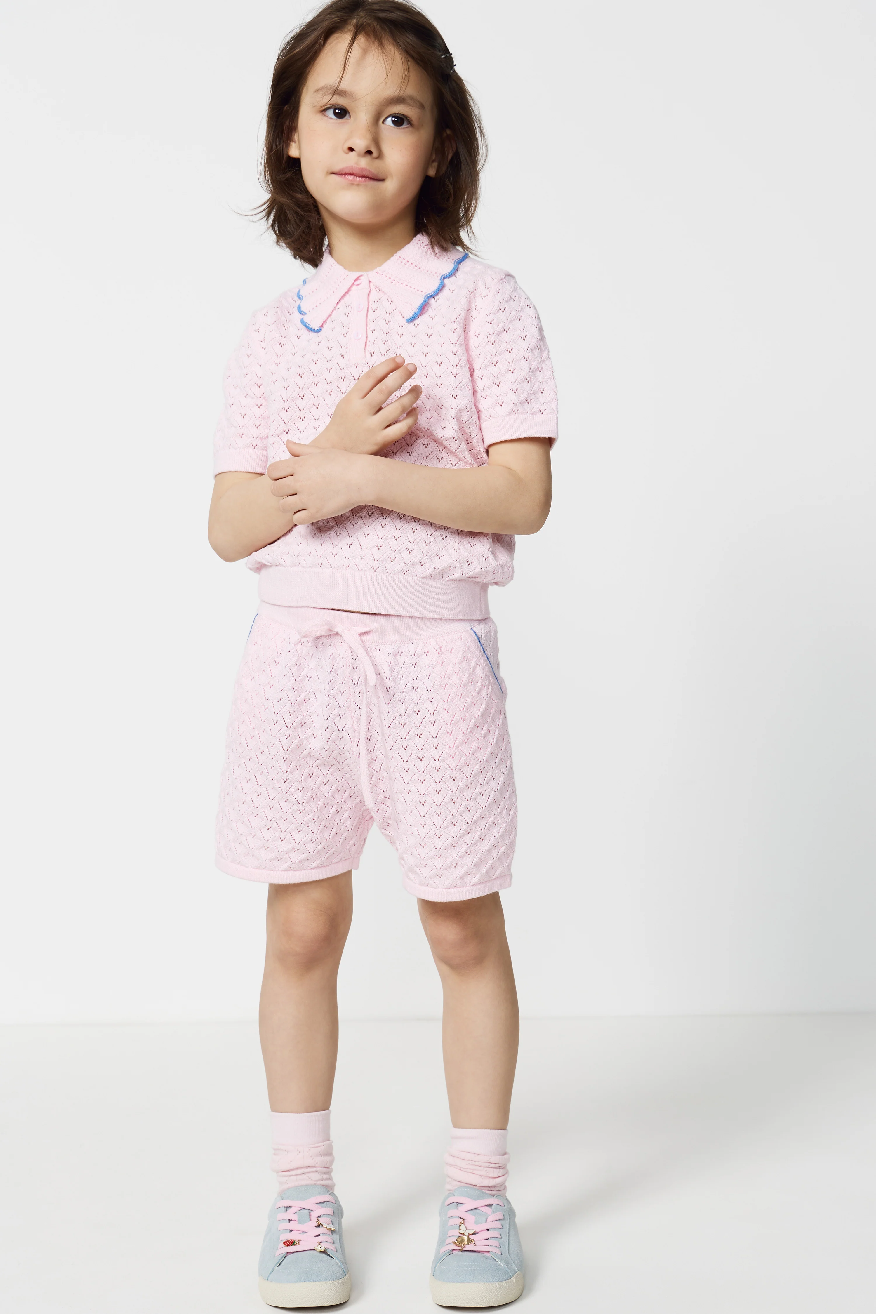 HOLE-KNIT COTTON SHORTS