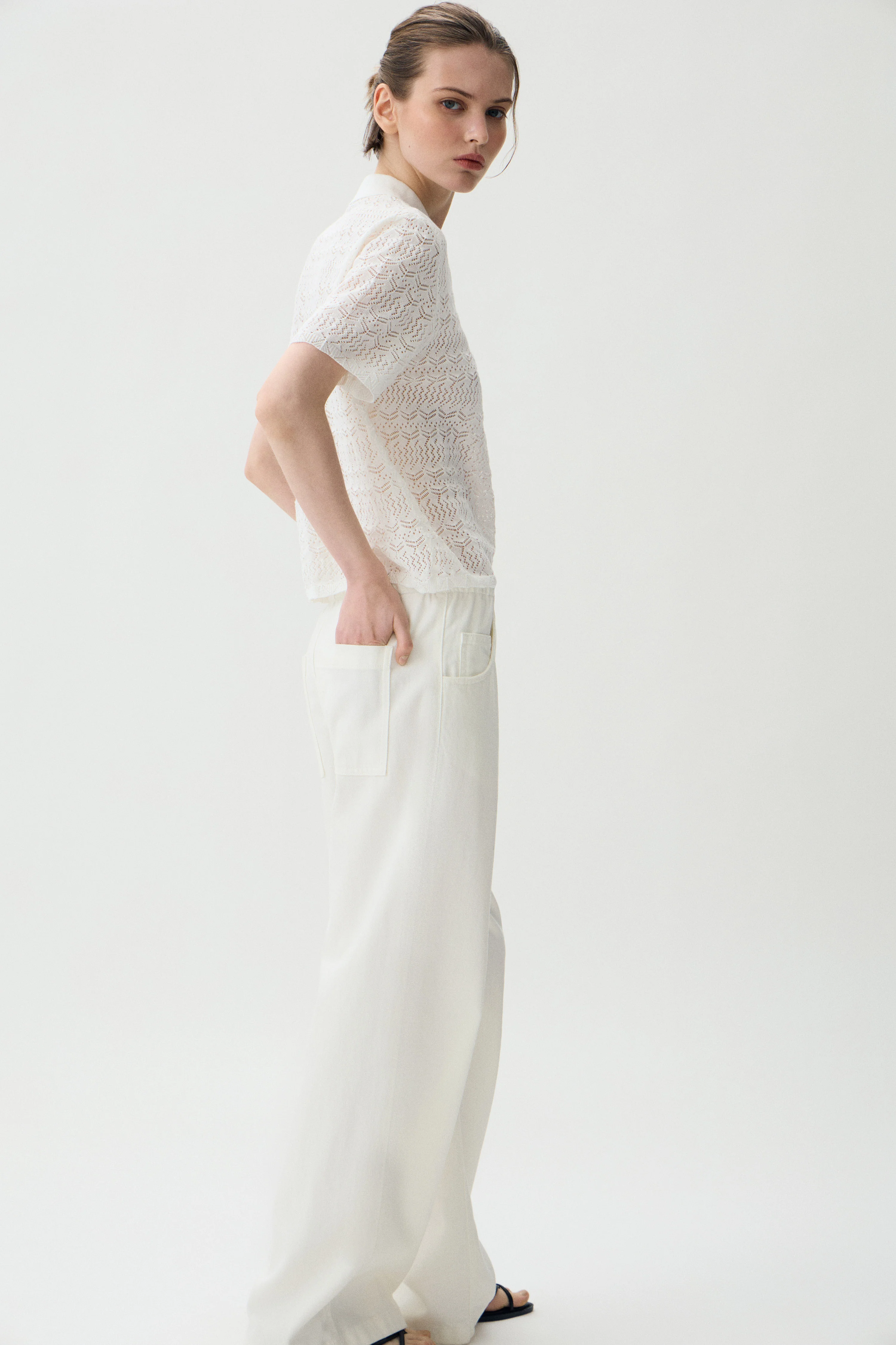 HOLE-KNIT POLO JUMPER - Image 3