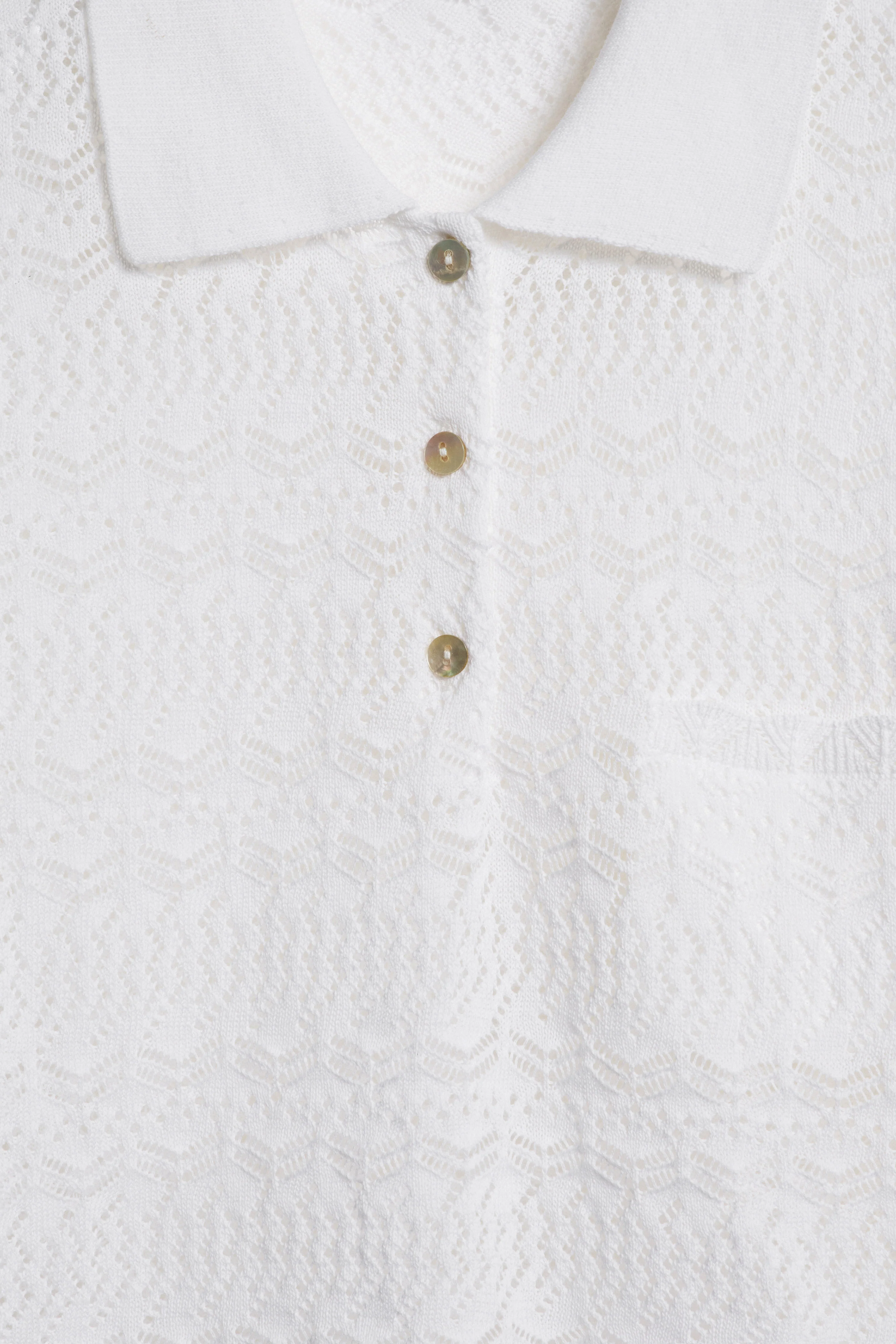 HOLE-KNIT POLO JUMPER - Image 7