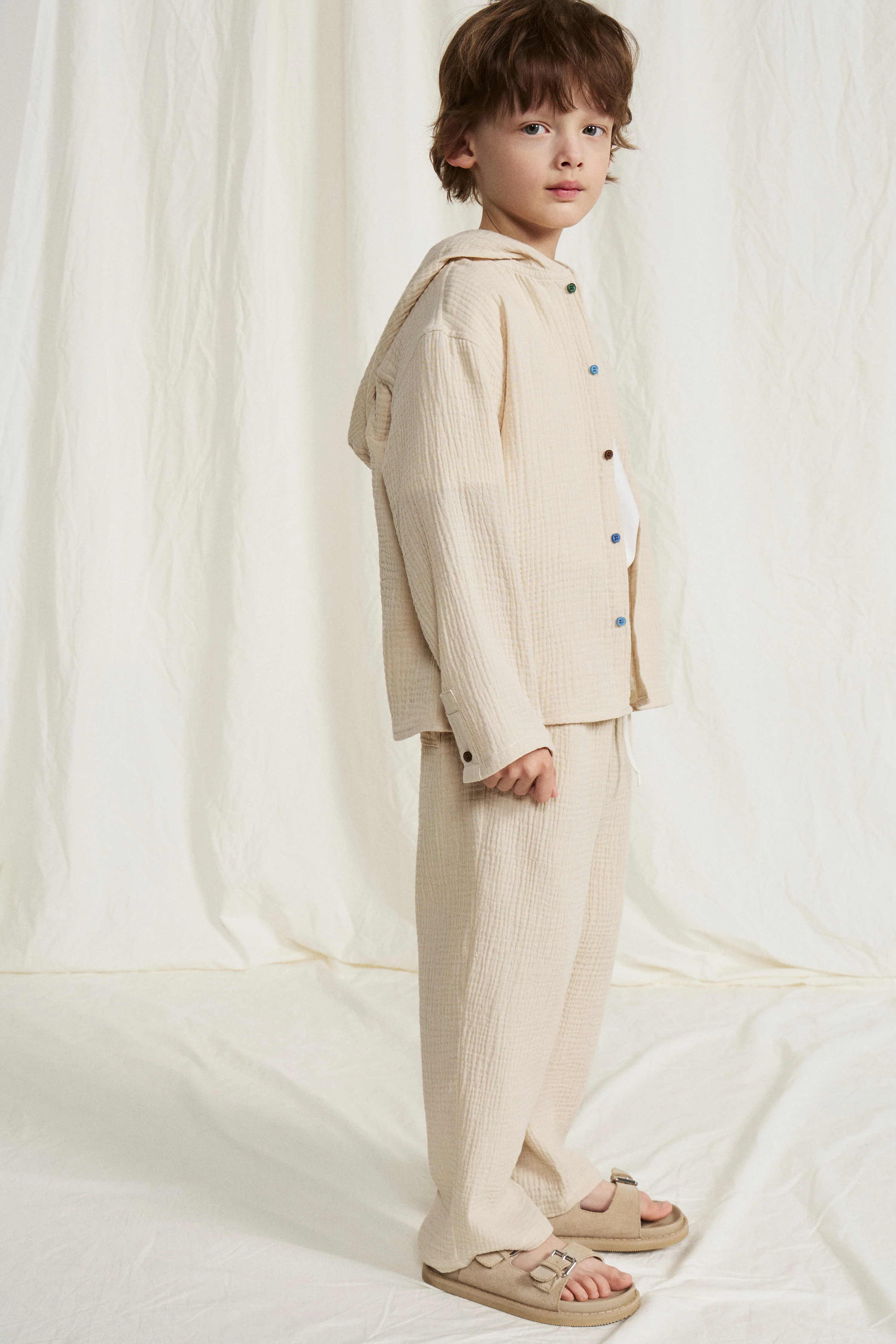 HOODED COTTON MUSLIN SHIRT - Image 3