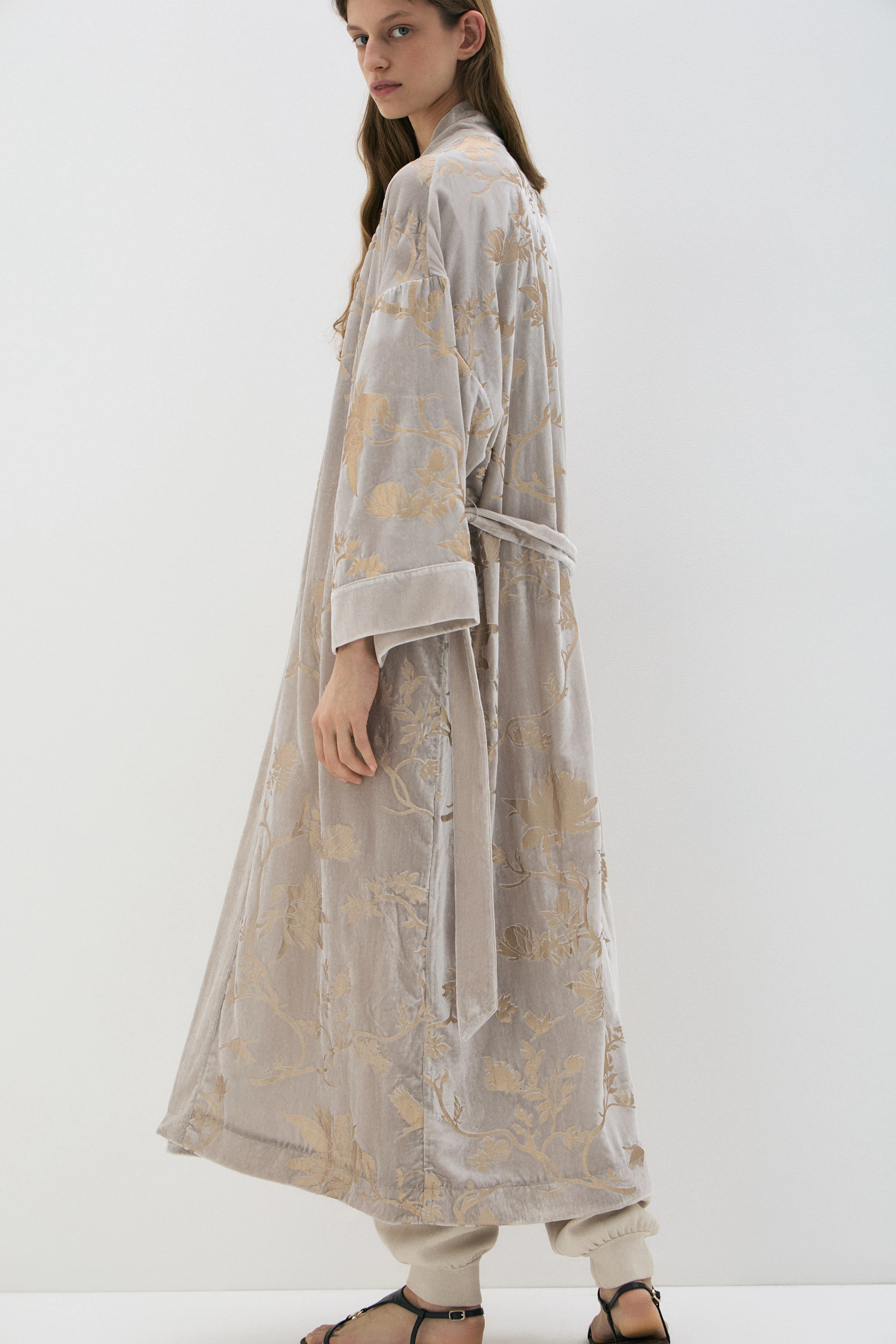 JACQUARD-WEAVE KIMONO-STYLE BLOUSE - Image 4