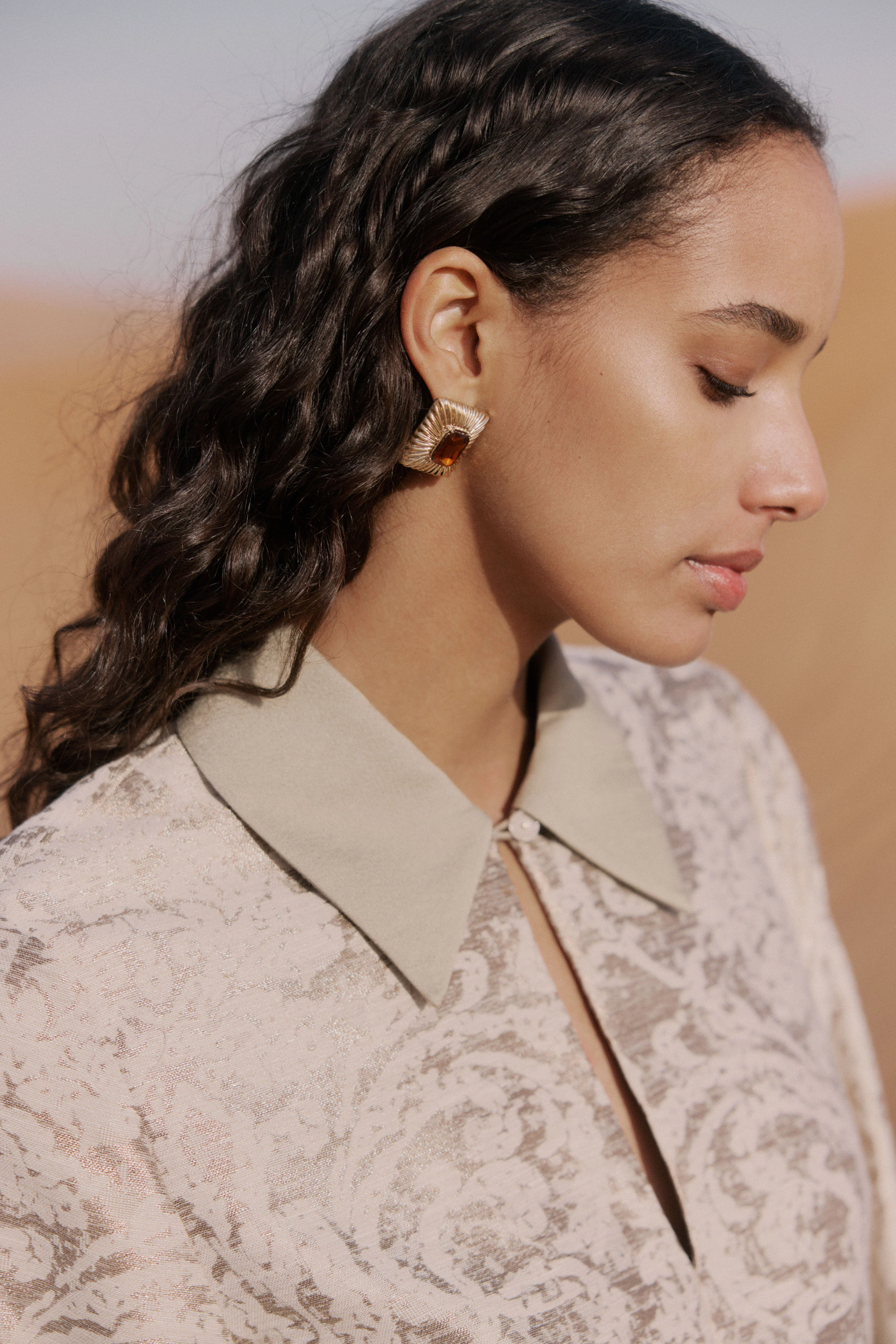 JACQUARD-WEAVE LINEN-BLEND DRESS - Image 3