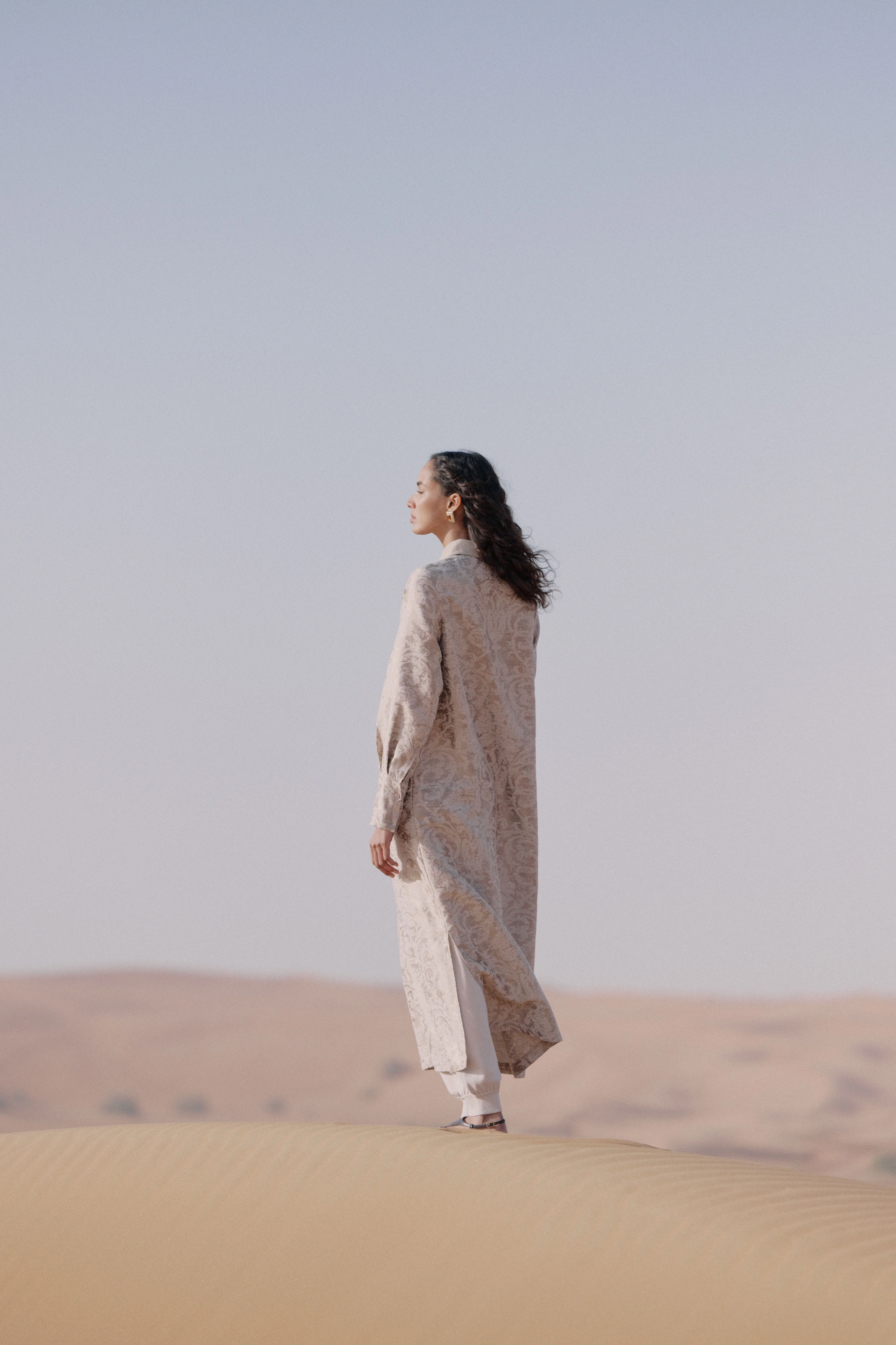JACQUARD-WEAVE LINEN-BLEND DRESS - Image 4