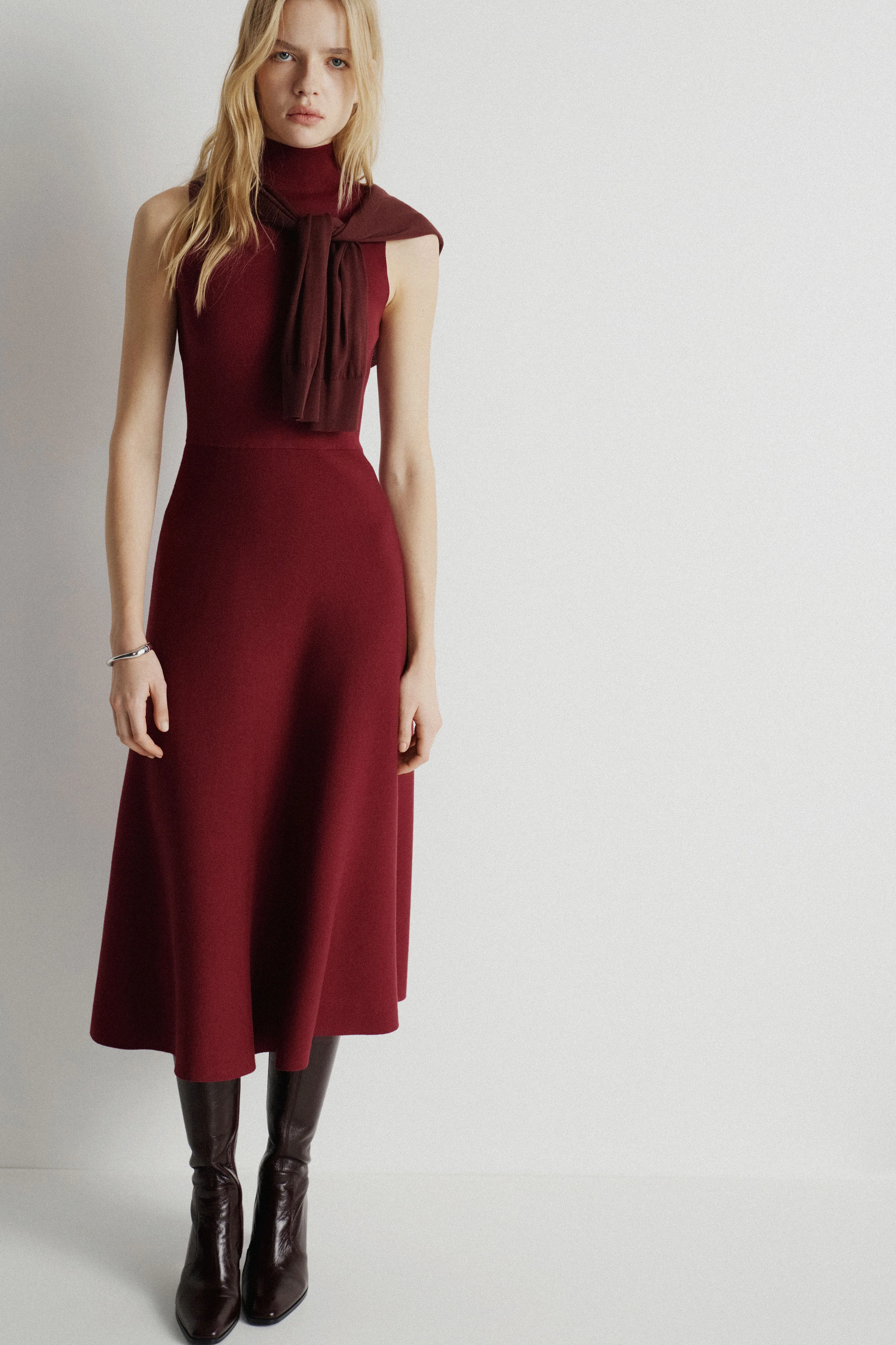 KNIT DRESS WITH HIGH NECK - Image 4