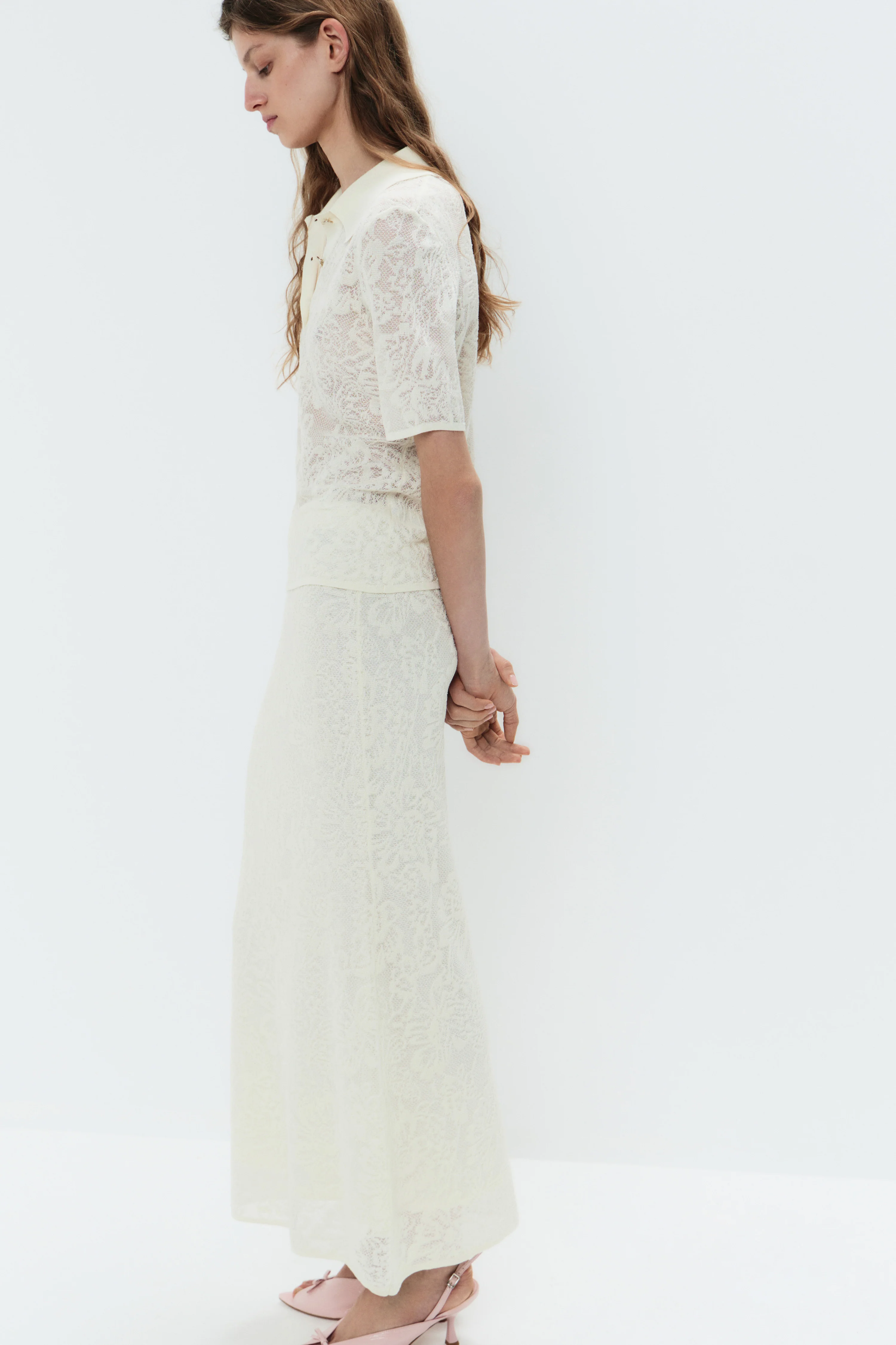 KNITTED LYOCELL-BLEND MIDI SKIRT - Image 3