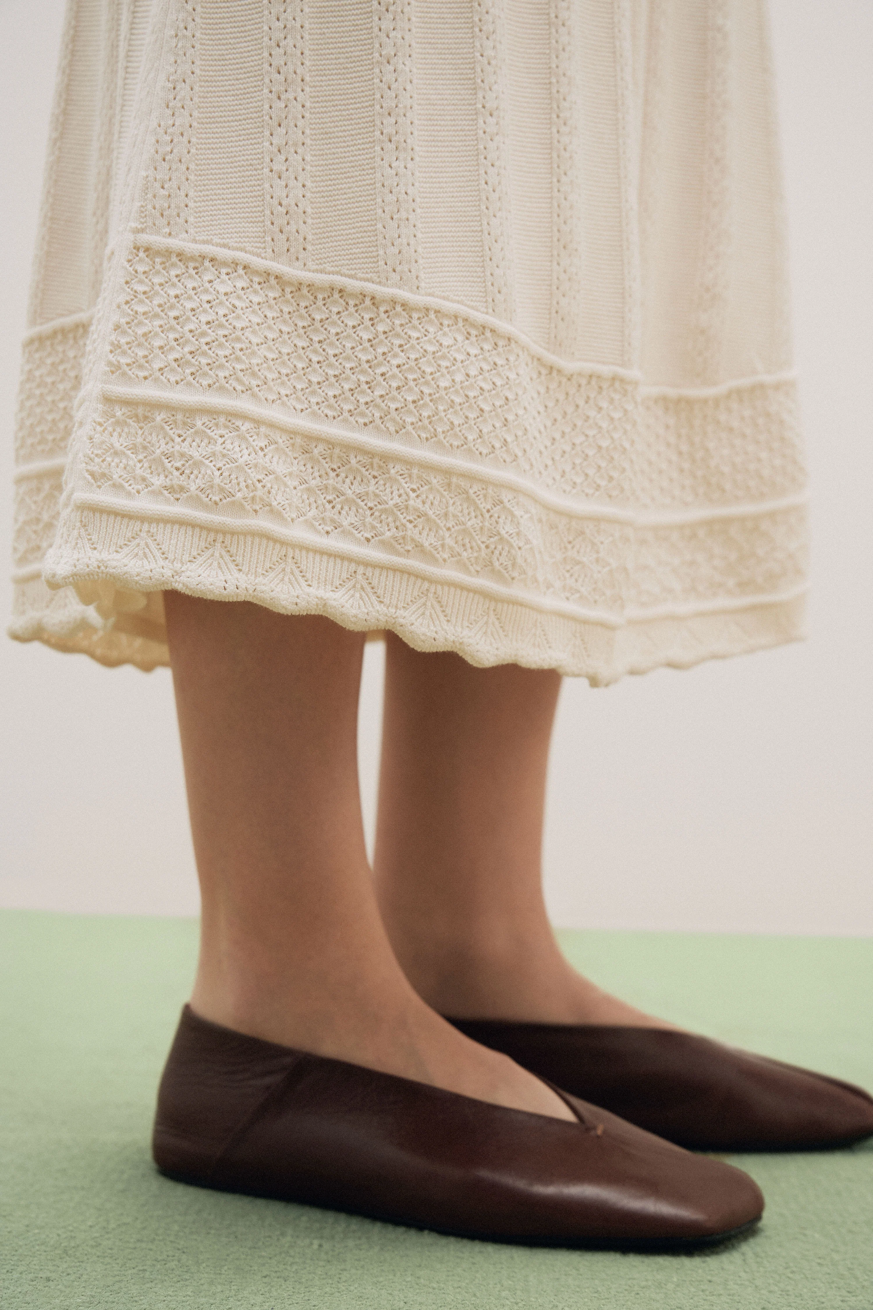 HOLE-KNIT MIDI SKIRT - Image 3