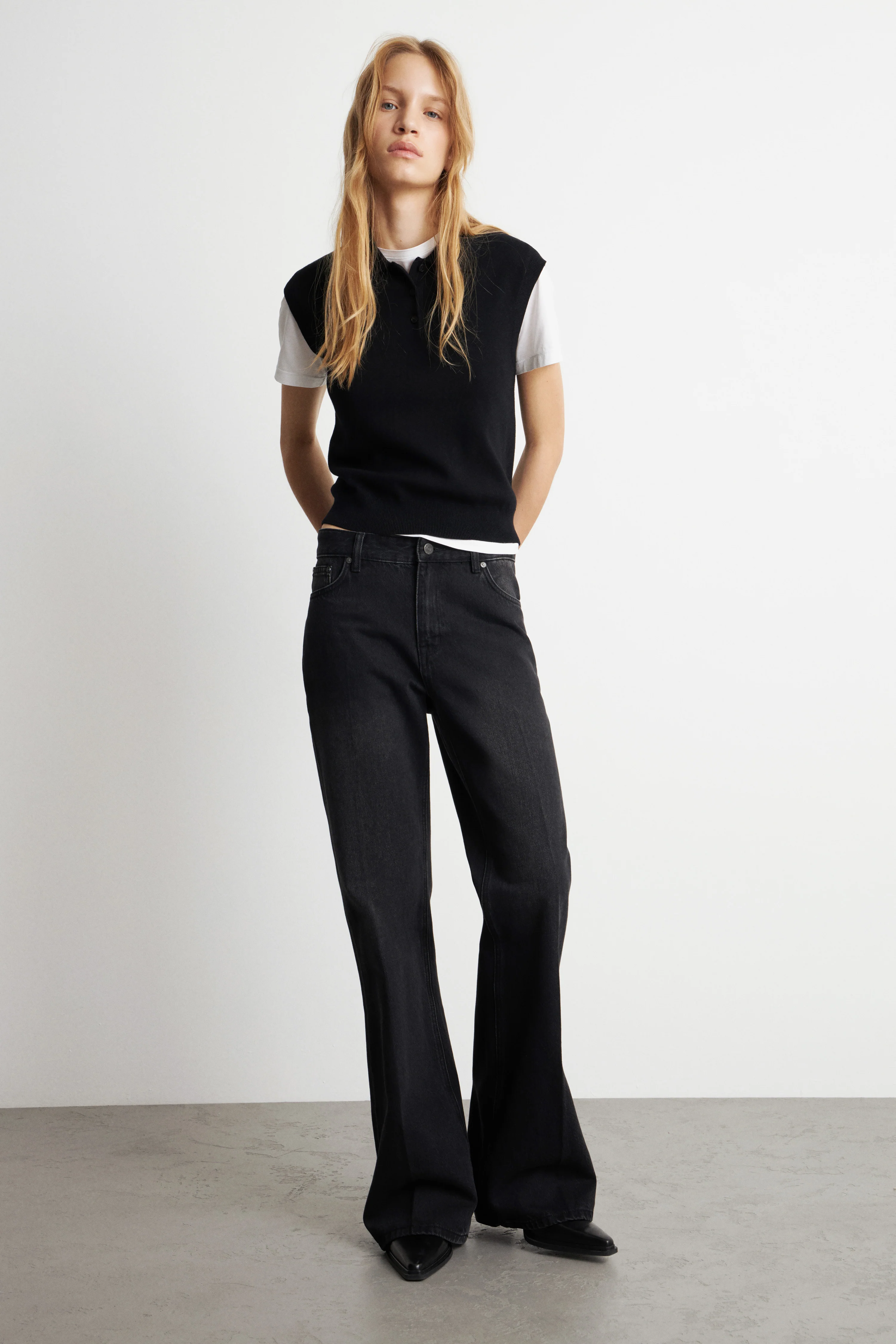 KNITTED POLO TOP - Image 3
