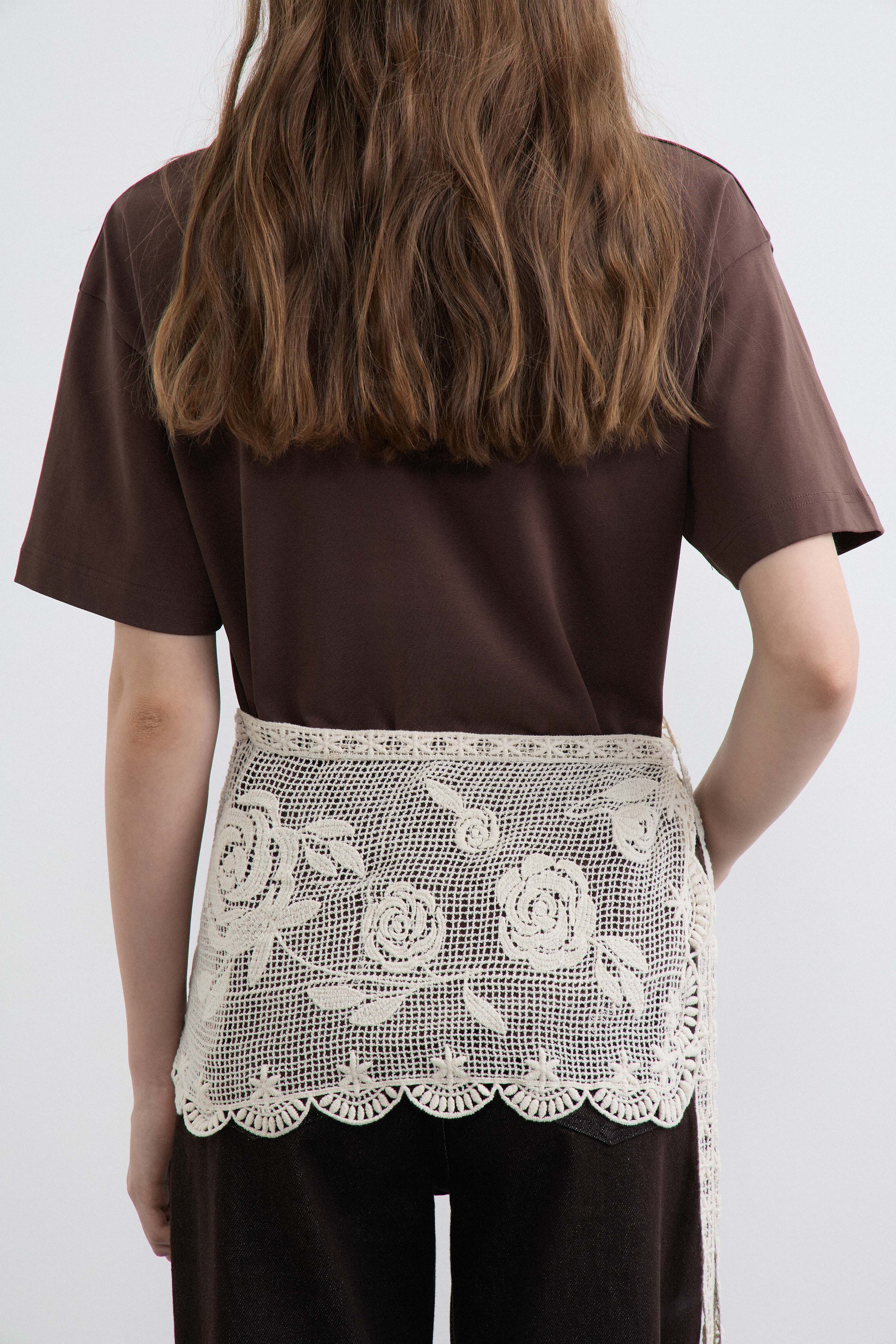 LACE APPLIQUÉ COTTON T-SHIRT