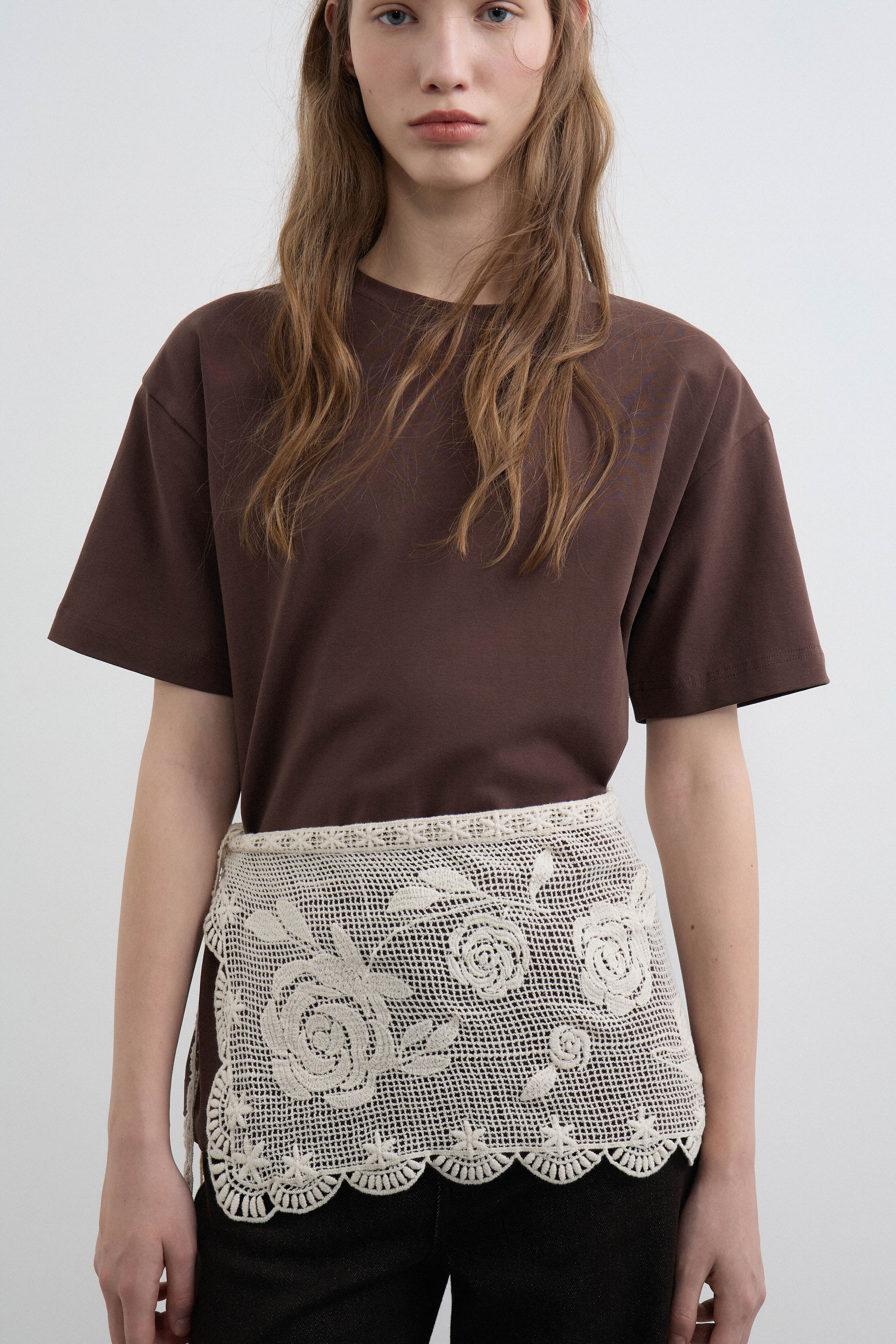 LACE APPLIQUÉ COTTON T-SHIRT - Image 2