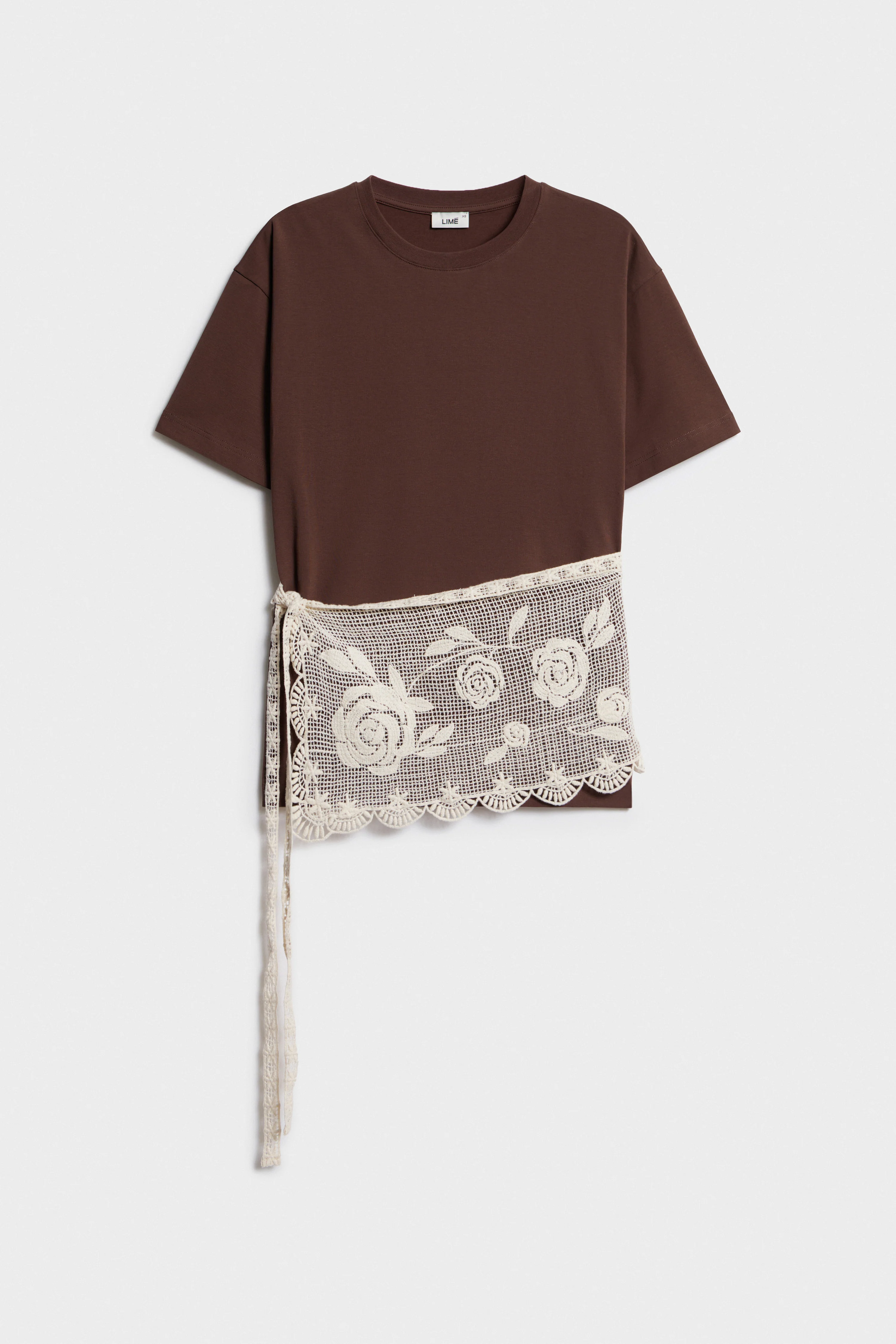 LACE APPLIQUÉ COTTON T-SHIRT - Image 4