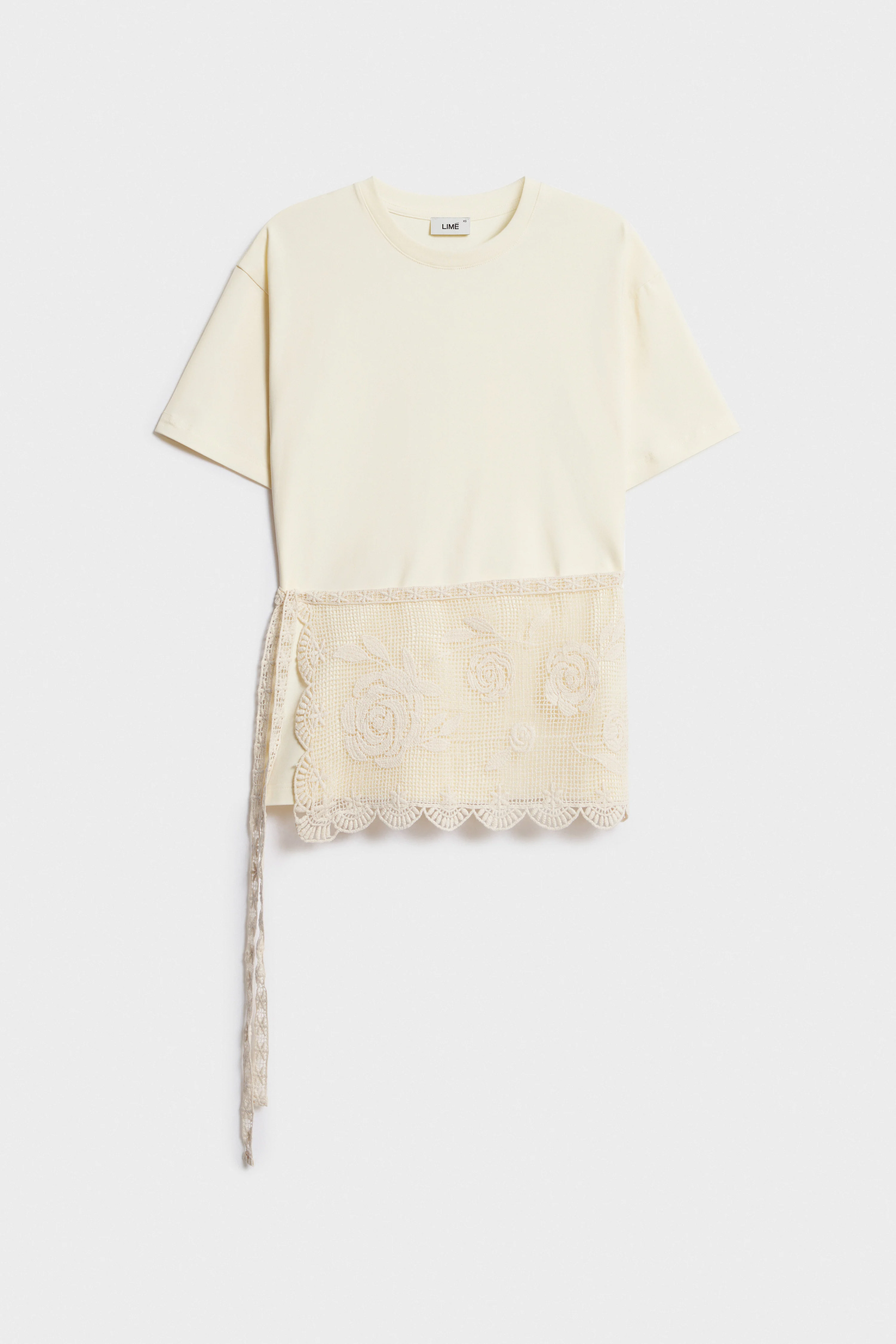 LACE APPLIQUÉ COTTON T-SHIRT - Image 5
