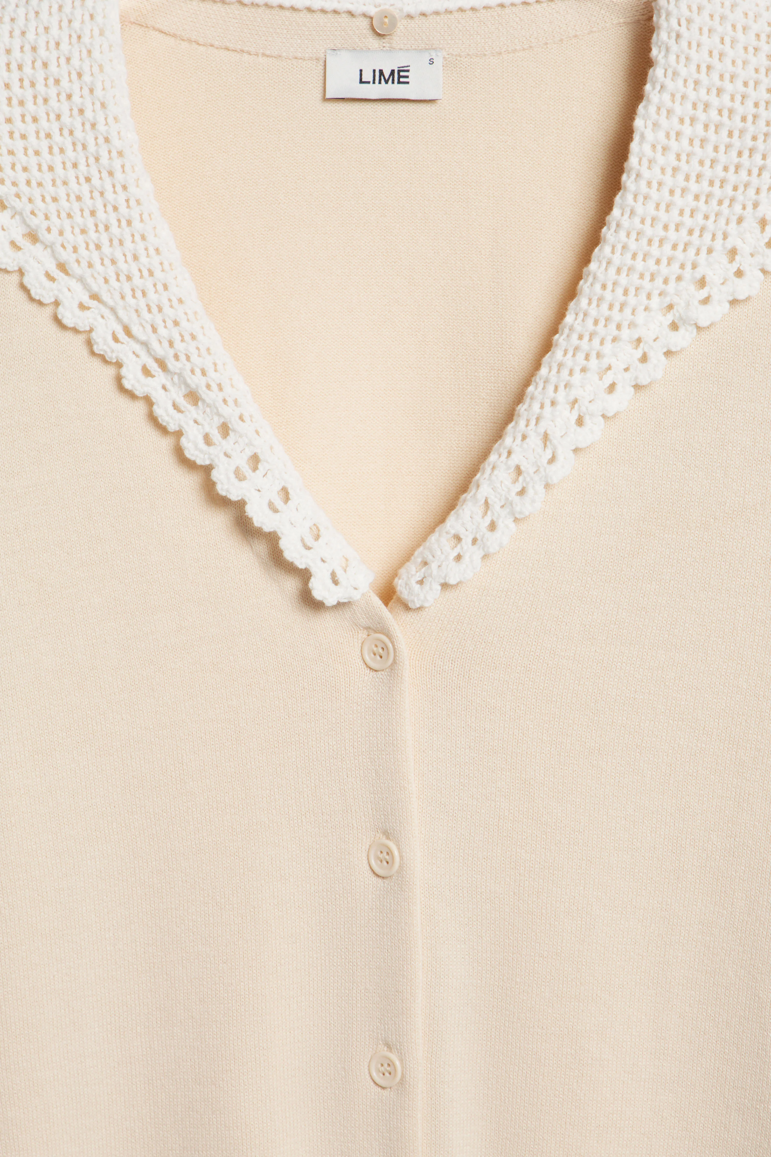 LACE-COLLAR COTTON KNIT CARDIGAN - Image 7