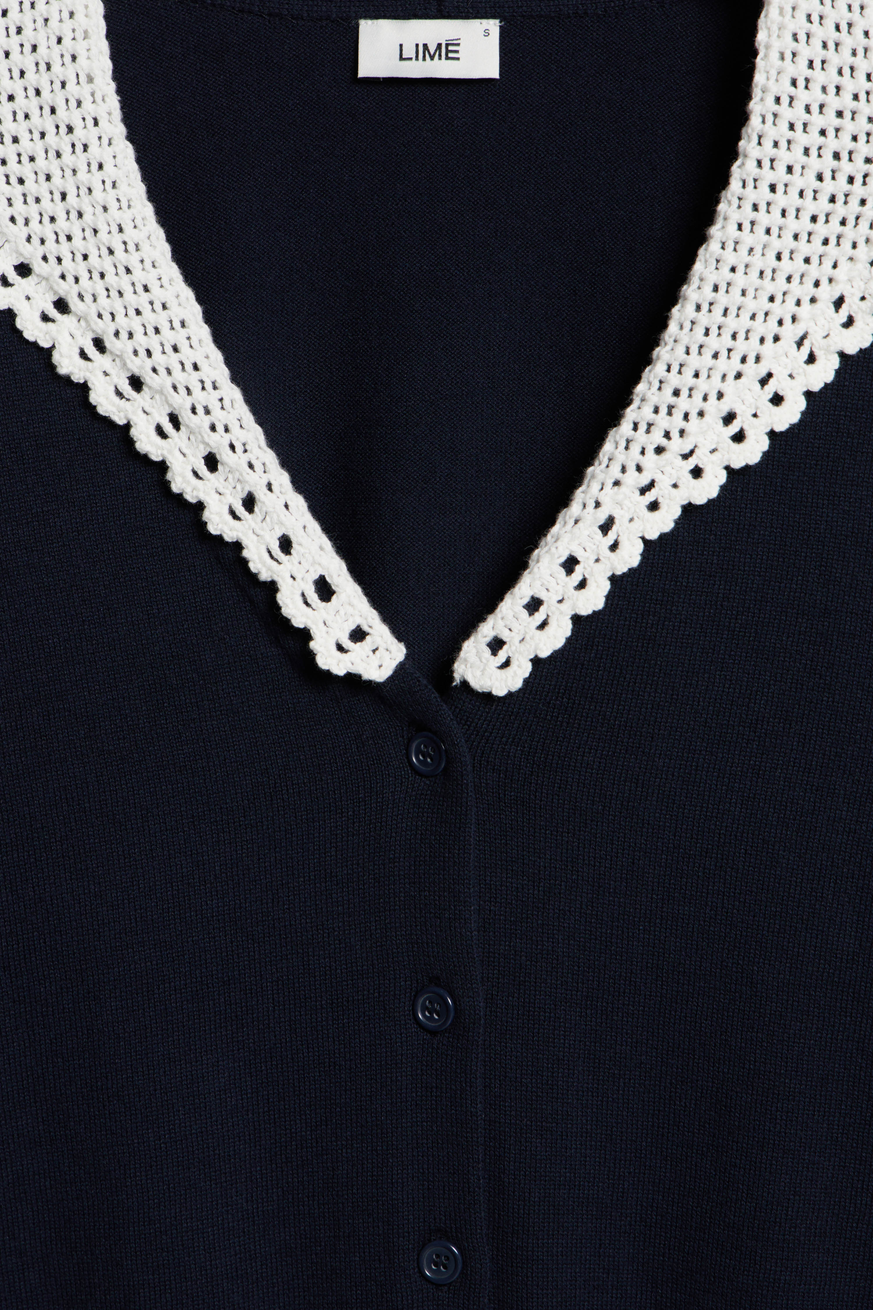 LACE-COLLAR COTTON KNIT CARDIGAN - Image 7