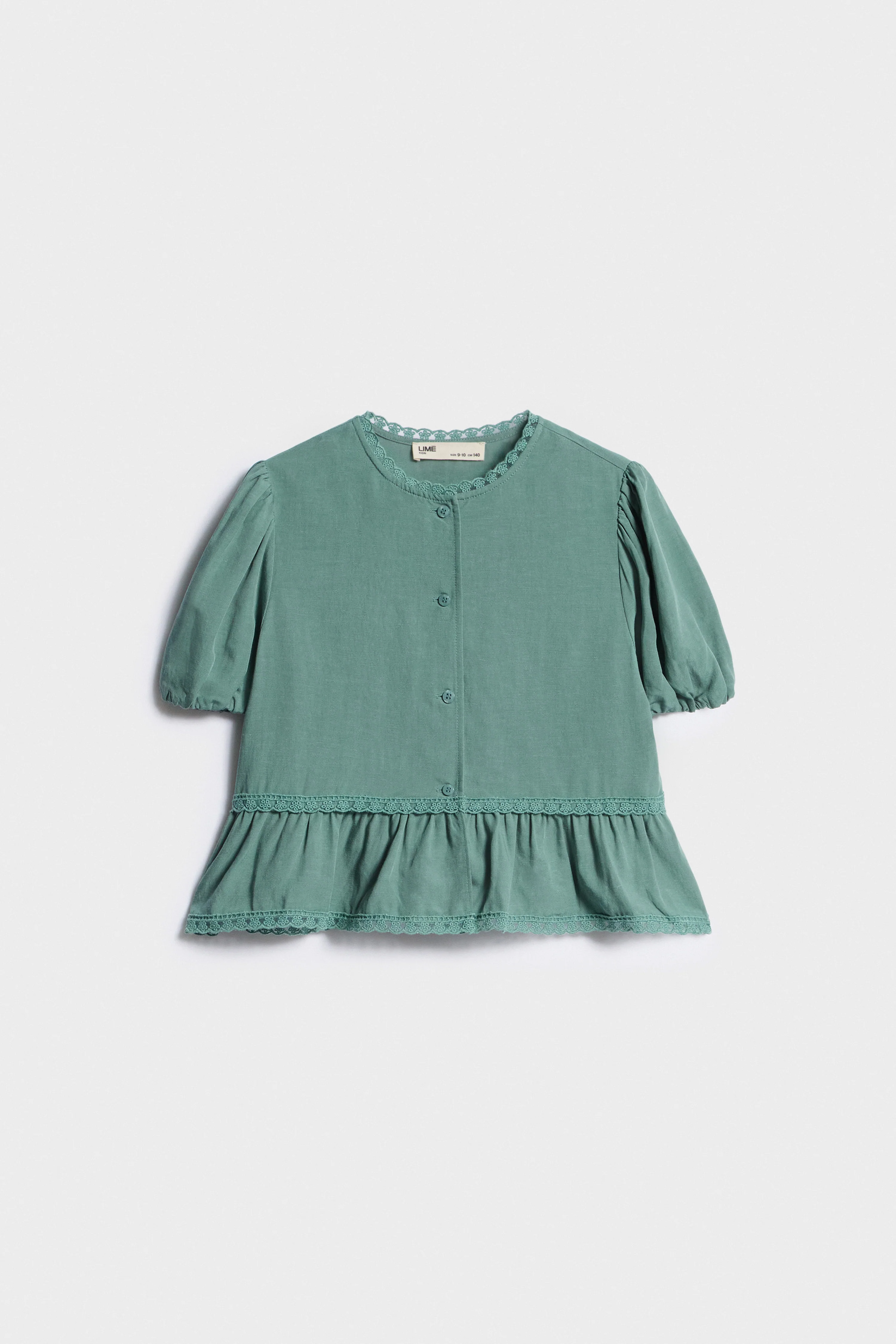 LACE-DETAILED VISCOSE-LINEN BLOUSE - Image 5