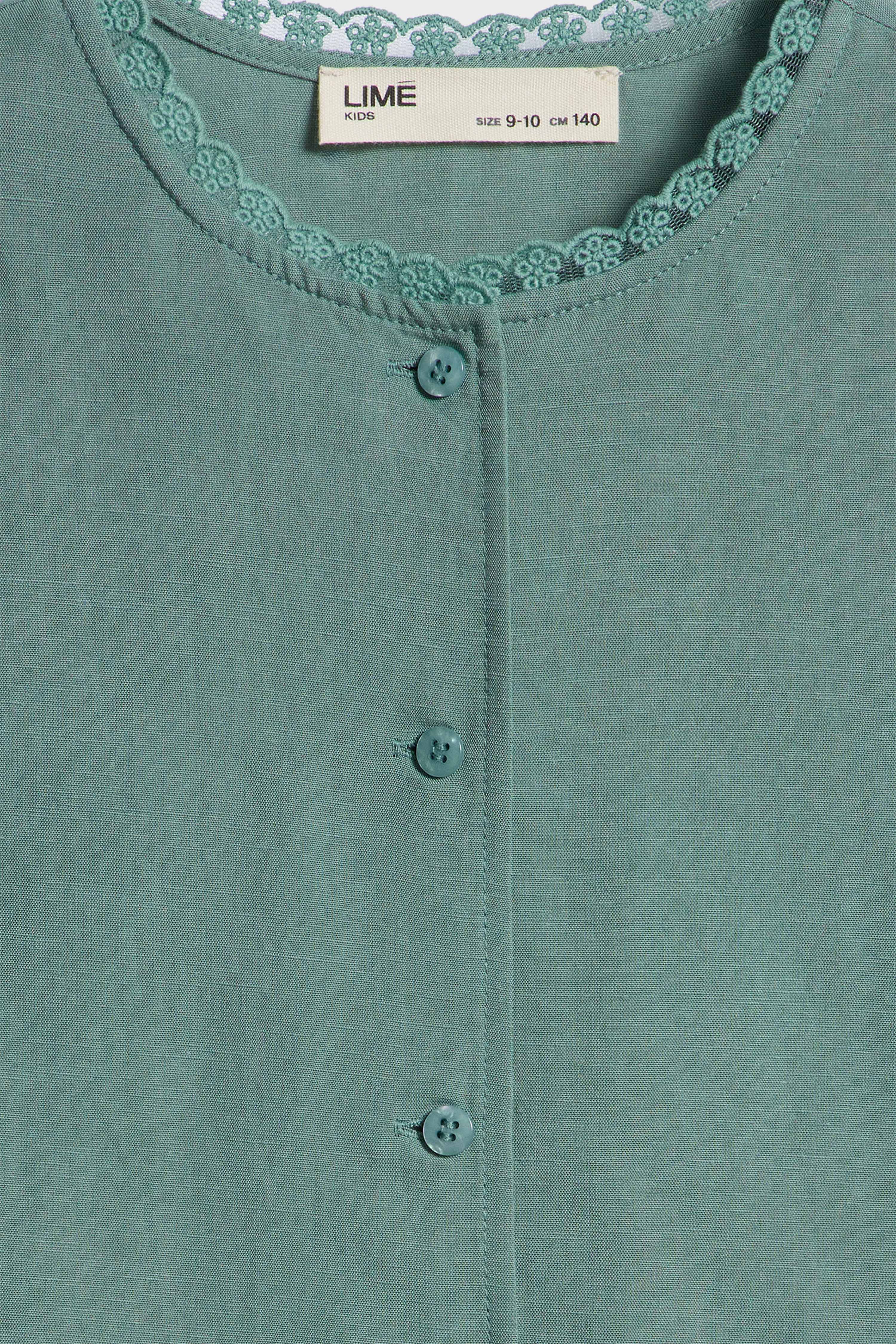 LACE-DETAILED VISCOSE-LINEN BLOUSE - Image 7
