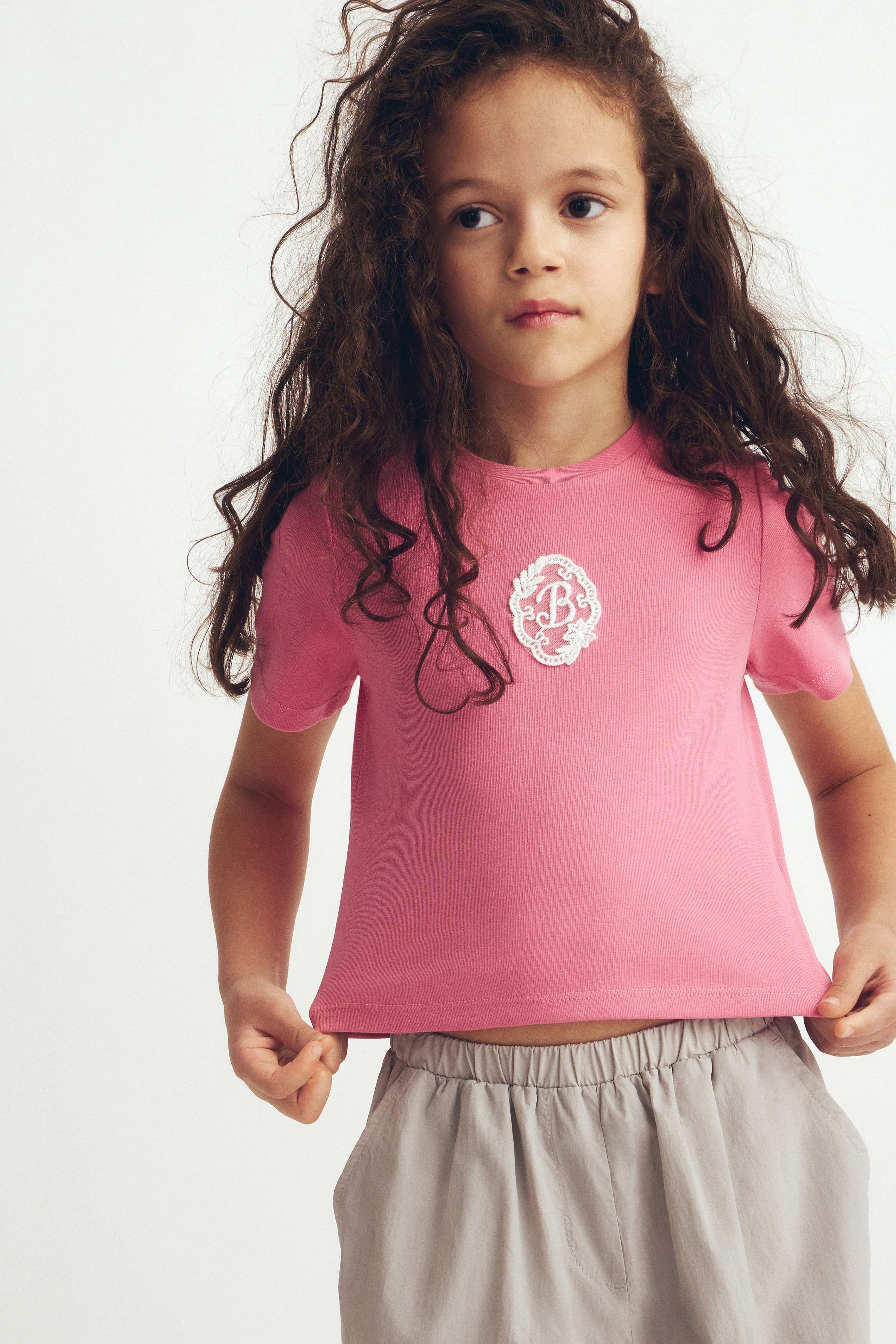 LACE PATCH COTTON T-SHIRT - Image 3