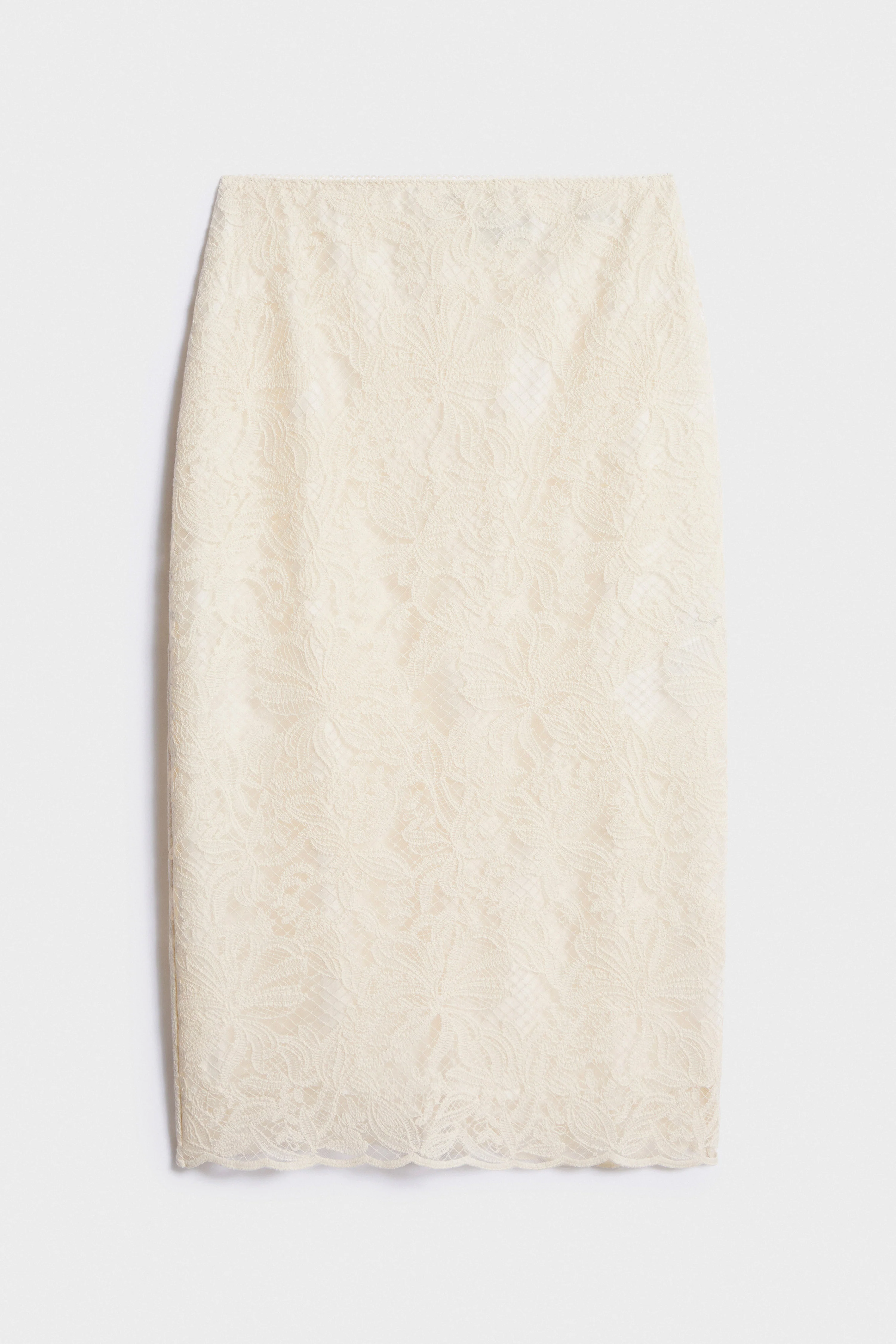LACE-TRIMMED COTTON MIDI SKIRT - Image 5
