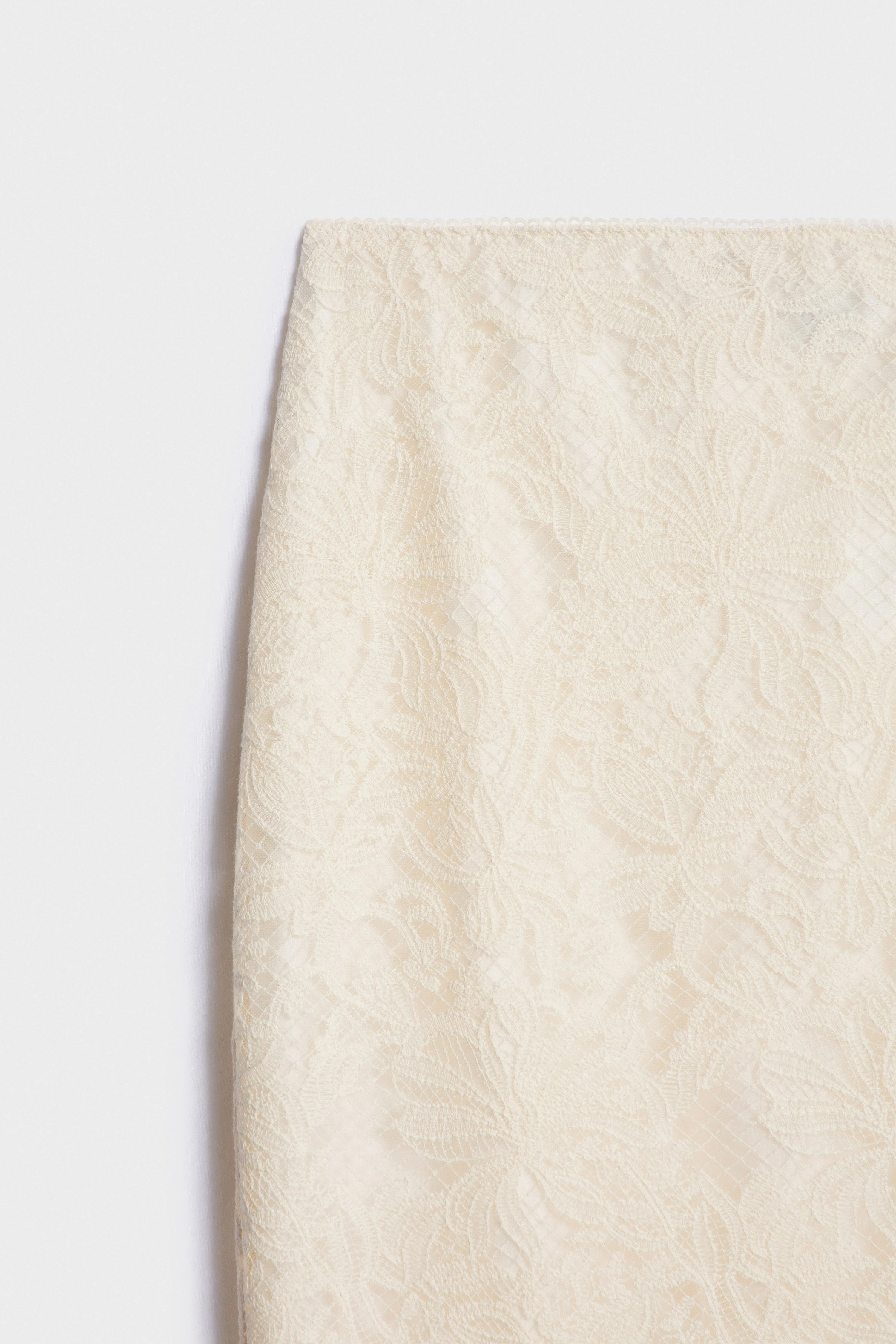 LACE-TRIMMED COTTON MIDI SKIRT - Image 7