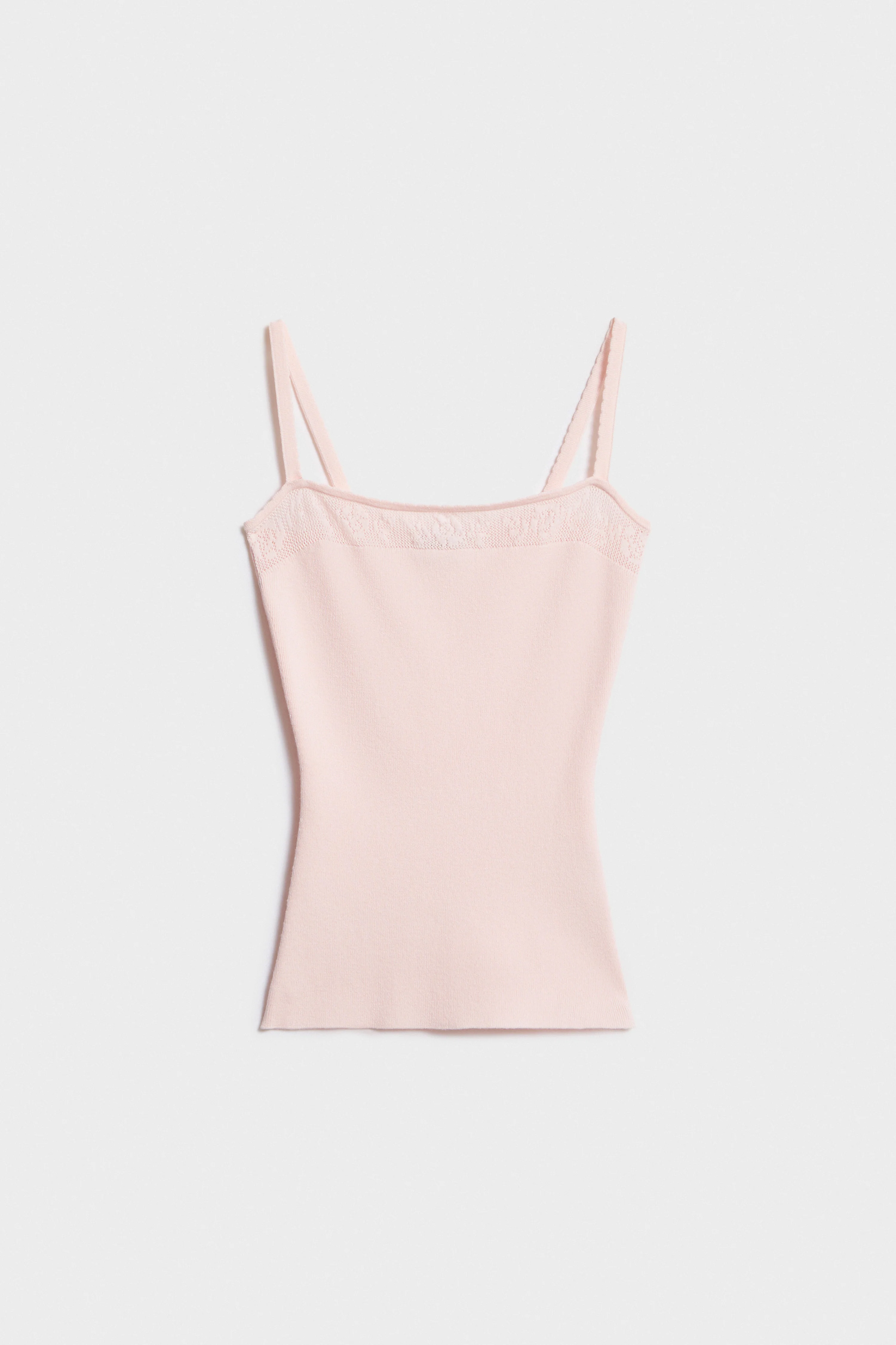 LACE-TRIMMED KNITTED TOP - Image 5