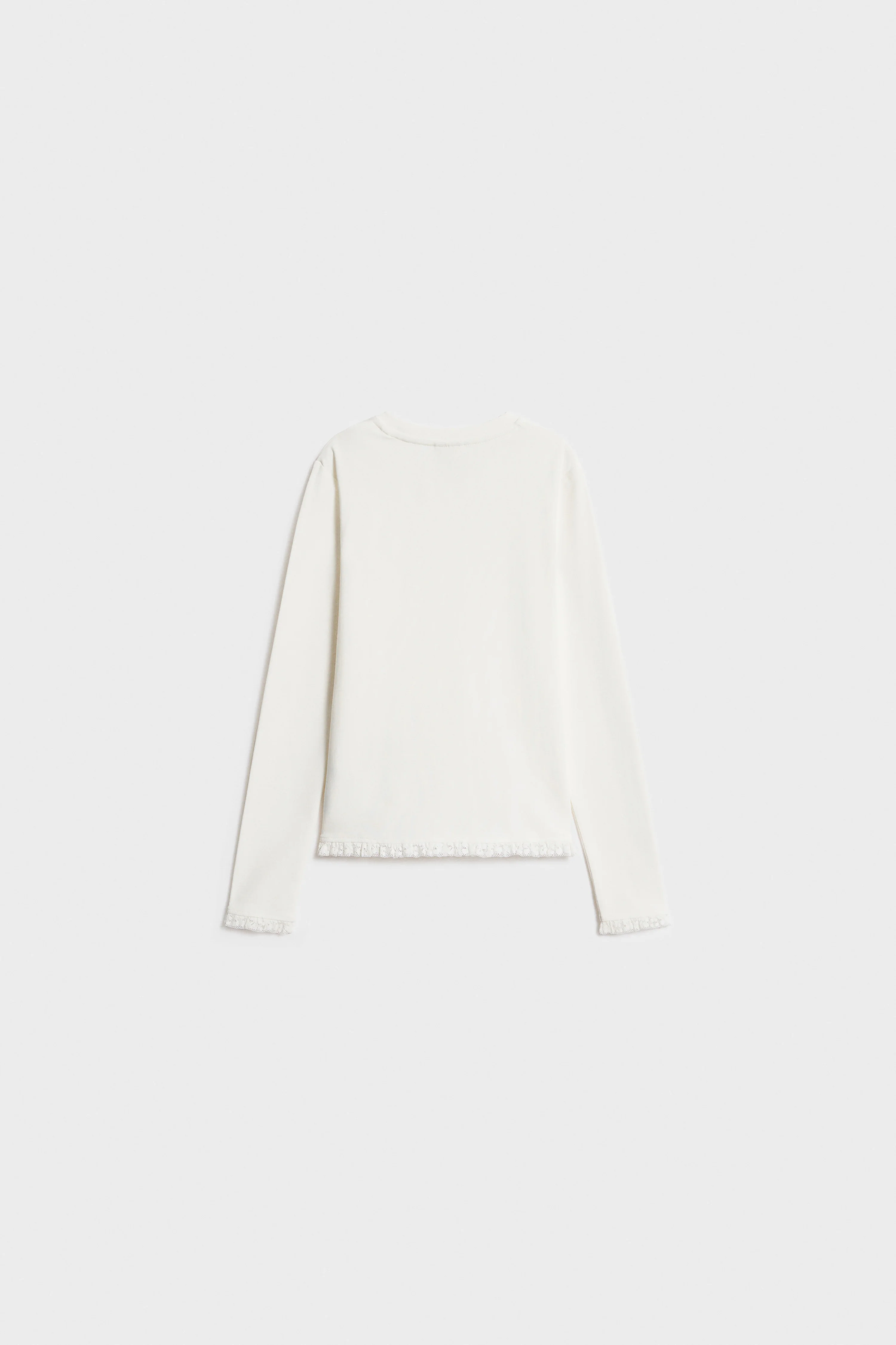 LACE-TRIMMED LONG-SLEEVED TOP - Image 4