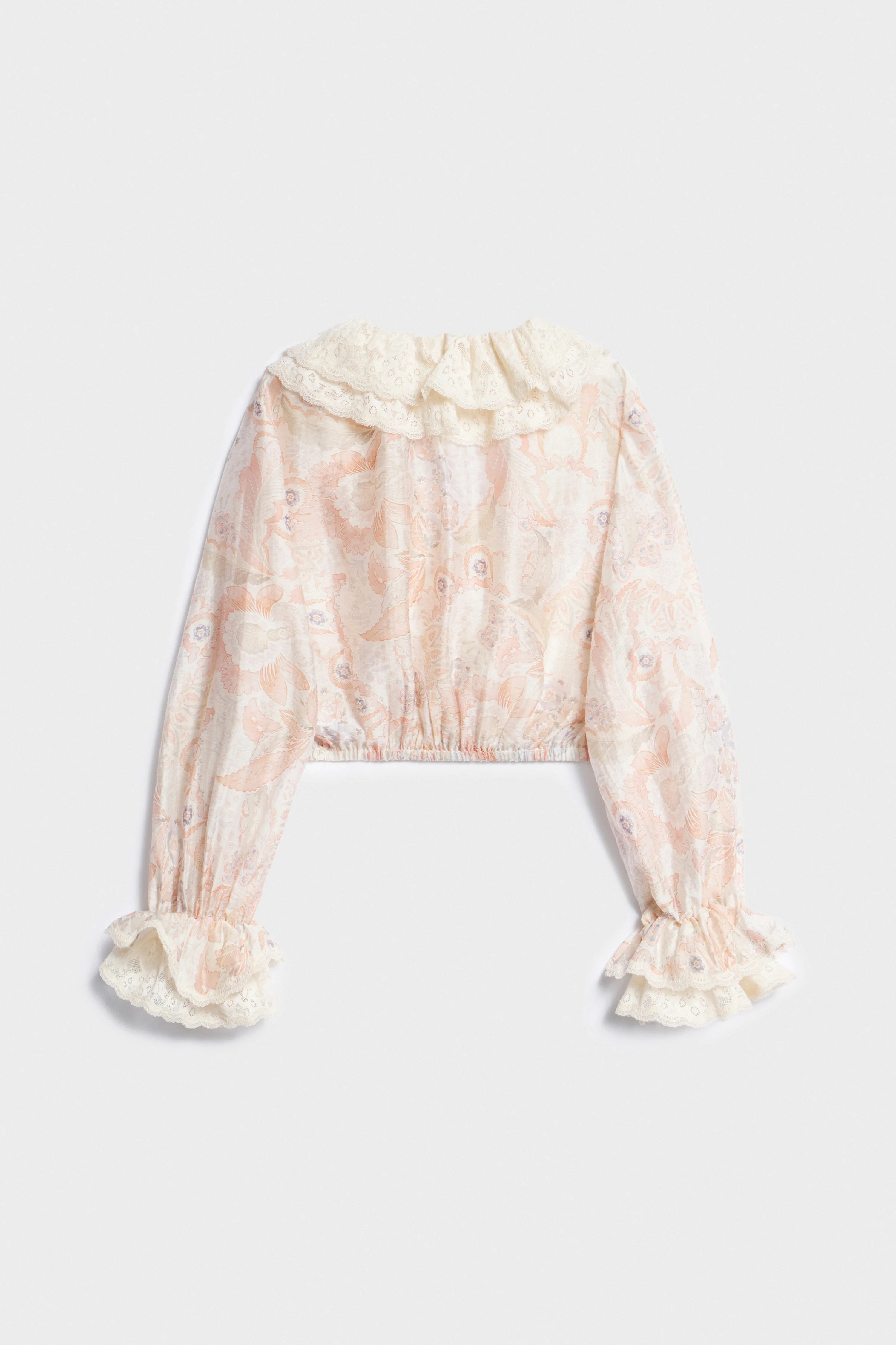 LACE-TRIMMED LYOCELL-LINEN BLOUSE - Image 7