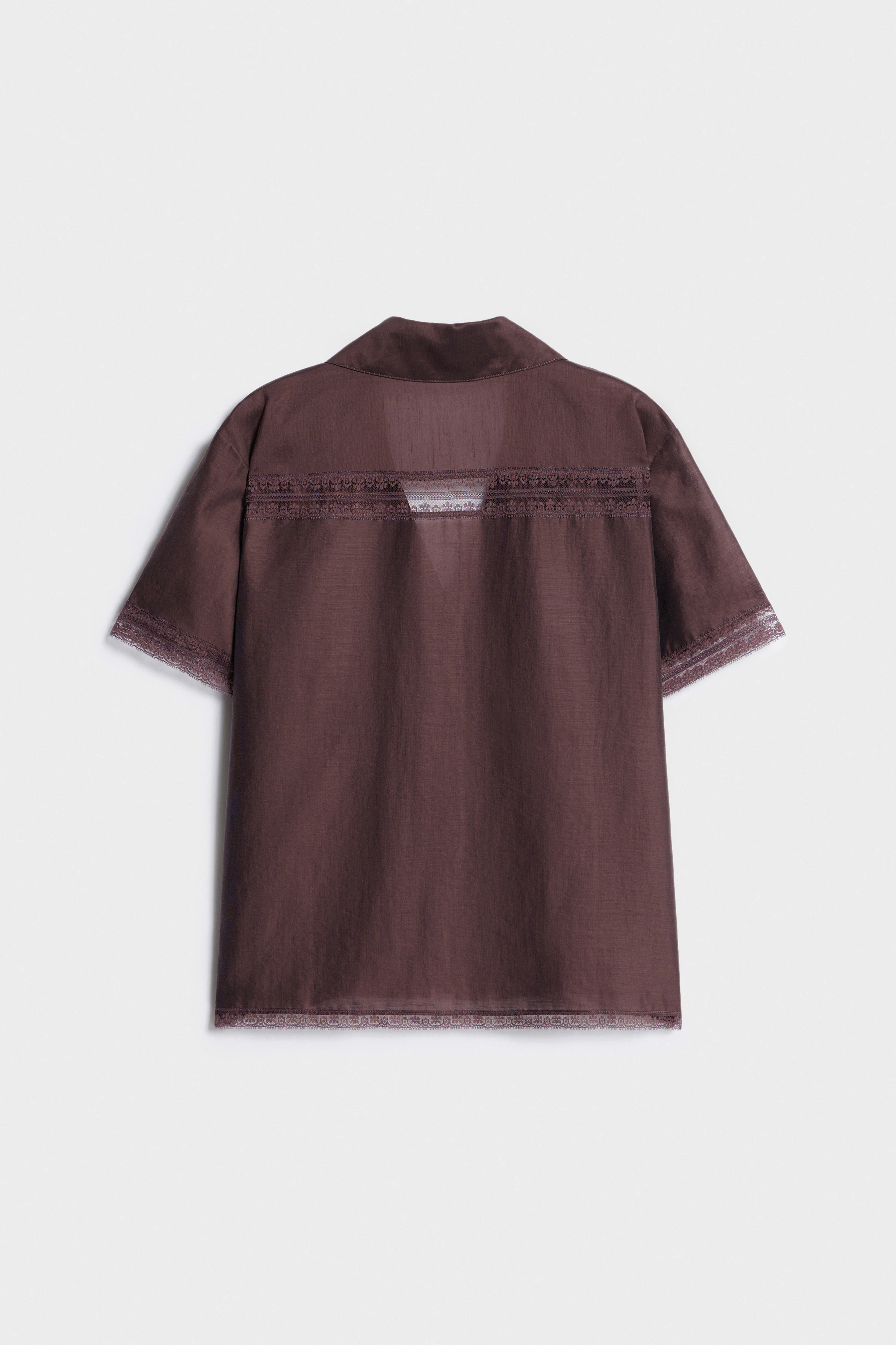 LACE-TRIMMED LYOCELL SHIRT - Image 7