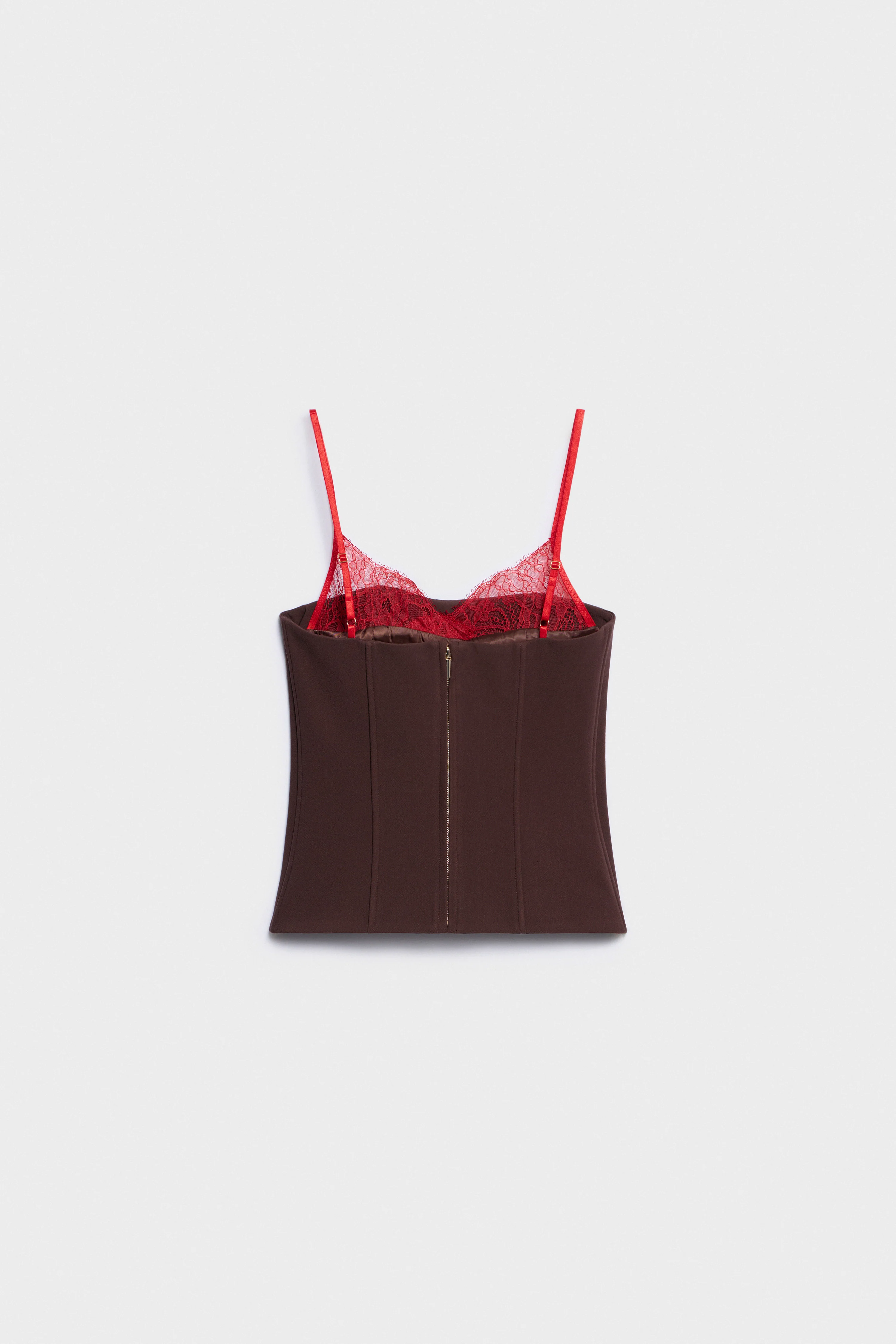 LACE-TRIMMED SLIM TOP - Image 3